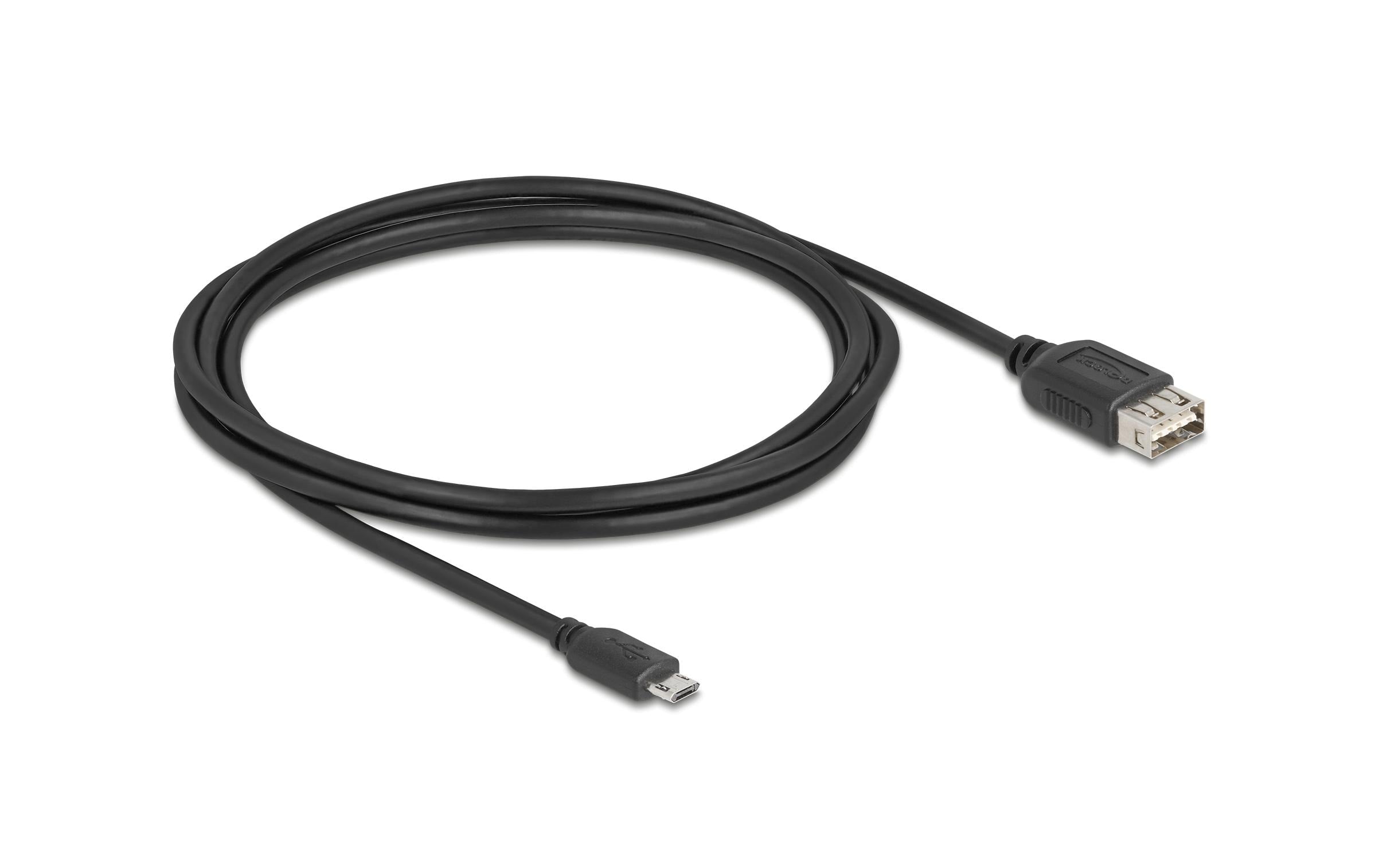 Delock USB2.0 Kabel EASY USB A-MicroB, 2.0m EASY USB, beidseitig einsteckbar, schwarz