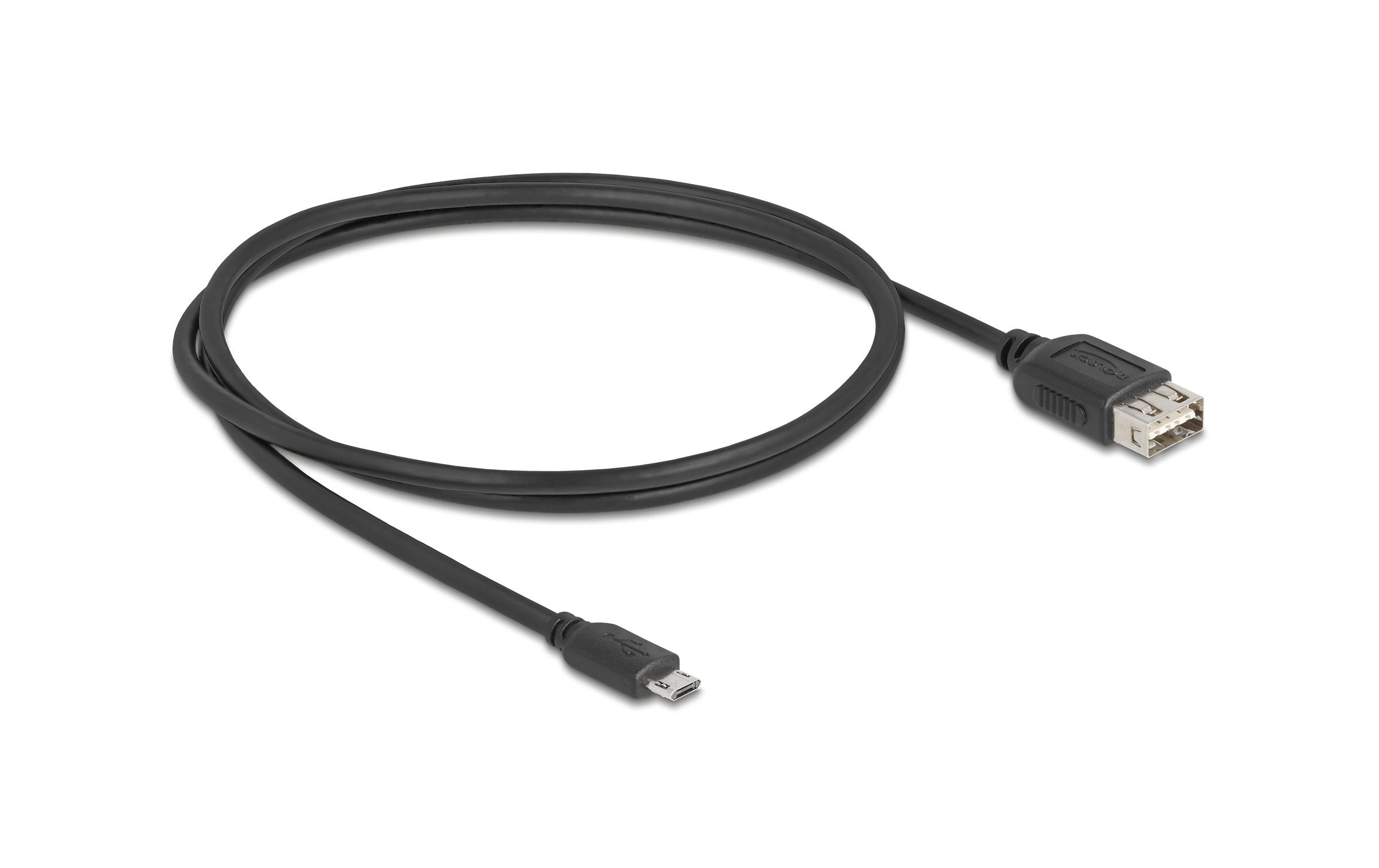 Delock USB2.0 Kabel EASY USB A-MicroB, 1.0m EASY USB, beidseitig einsteckbar, schwarz