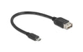 Delock USB2.0 Kabel EASY USB A-MicroB, 0.2m EASY USB, beidseitig einsteckbar, schwarz