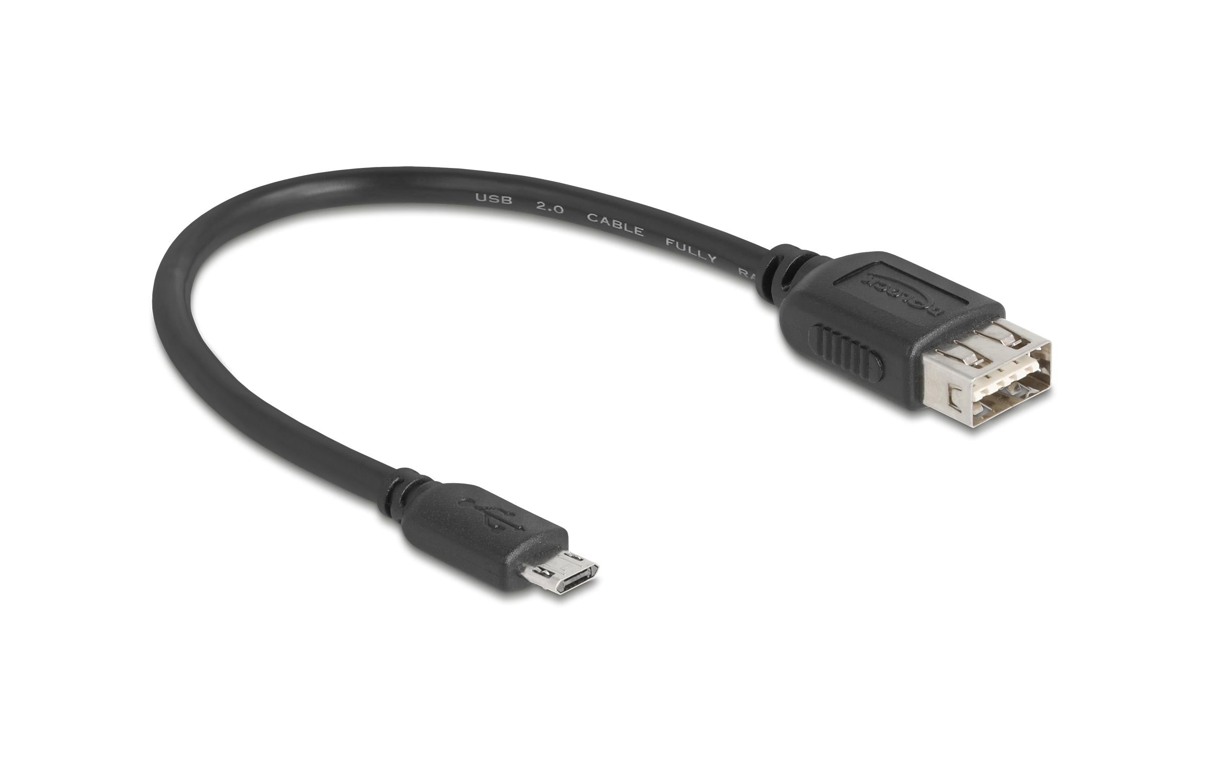 Delock USB2.0 Kabel EASY USB A-MicroB, 0.2m EASY USB, beidseitig einsteckbar, schwarz
