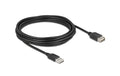 Delock, USB 2.0-Verlängerungskabel USB A - EASY USB, beidseitig einsteckbar, schwarz