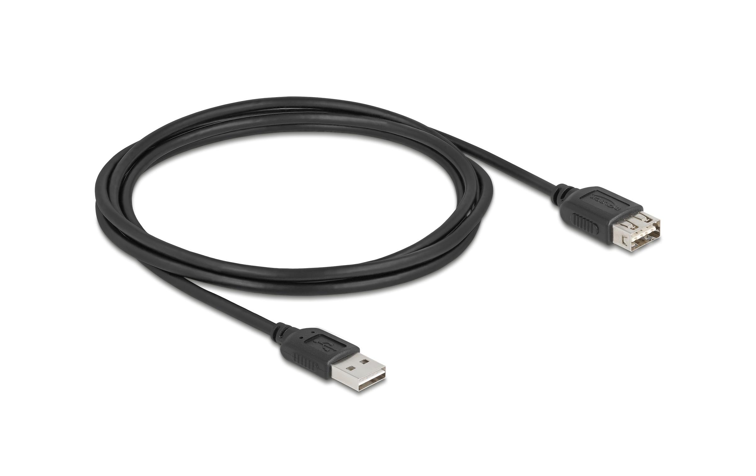 Delock USB2.0 Verlängerungskabel A-A, 2.0m EASY USB, beidseitig einsteckbar, schwarz