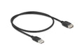 Delock USB2.0 Verlängerungskabel A-A, 0.5m EASY USB, beidseitig einsteckbar, schwarz