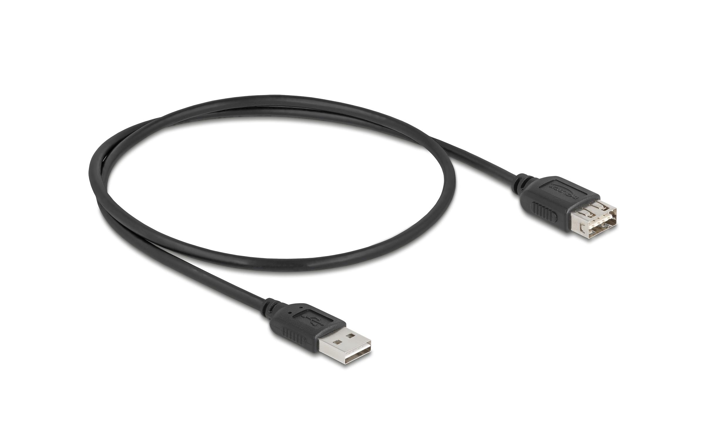 Delock USB2.0 Verlängerungskabel A-A, 0.5m EASY USB, beidseitig einsteckbar, schwarz