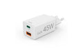 Hama Gan charger USBA USBC 45W 45W weiss