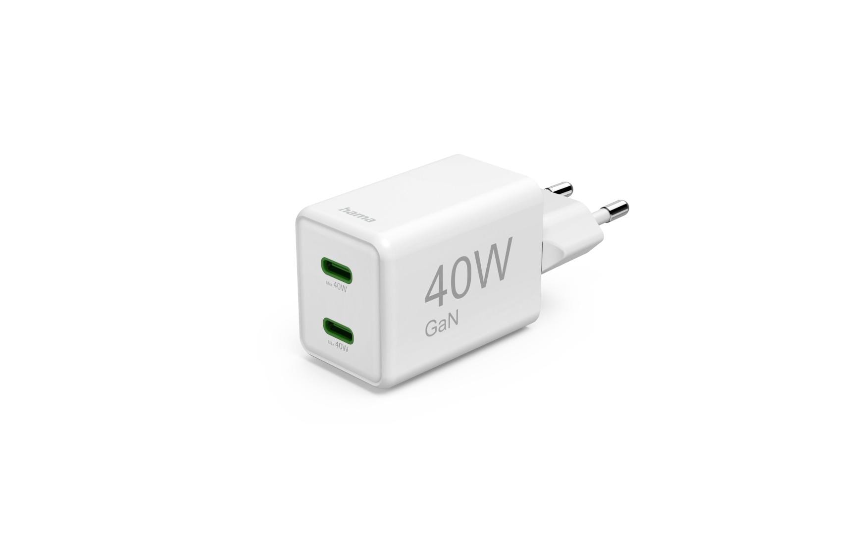 Hama Gan charger 2x USBC 40W 40W weiss