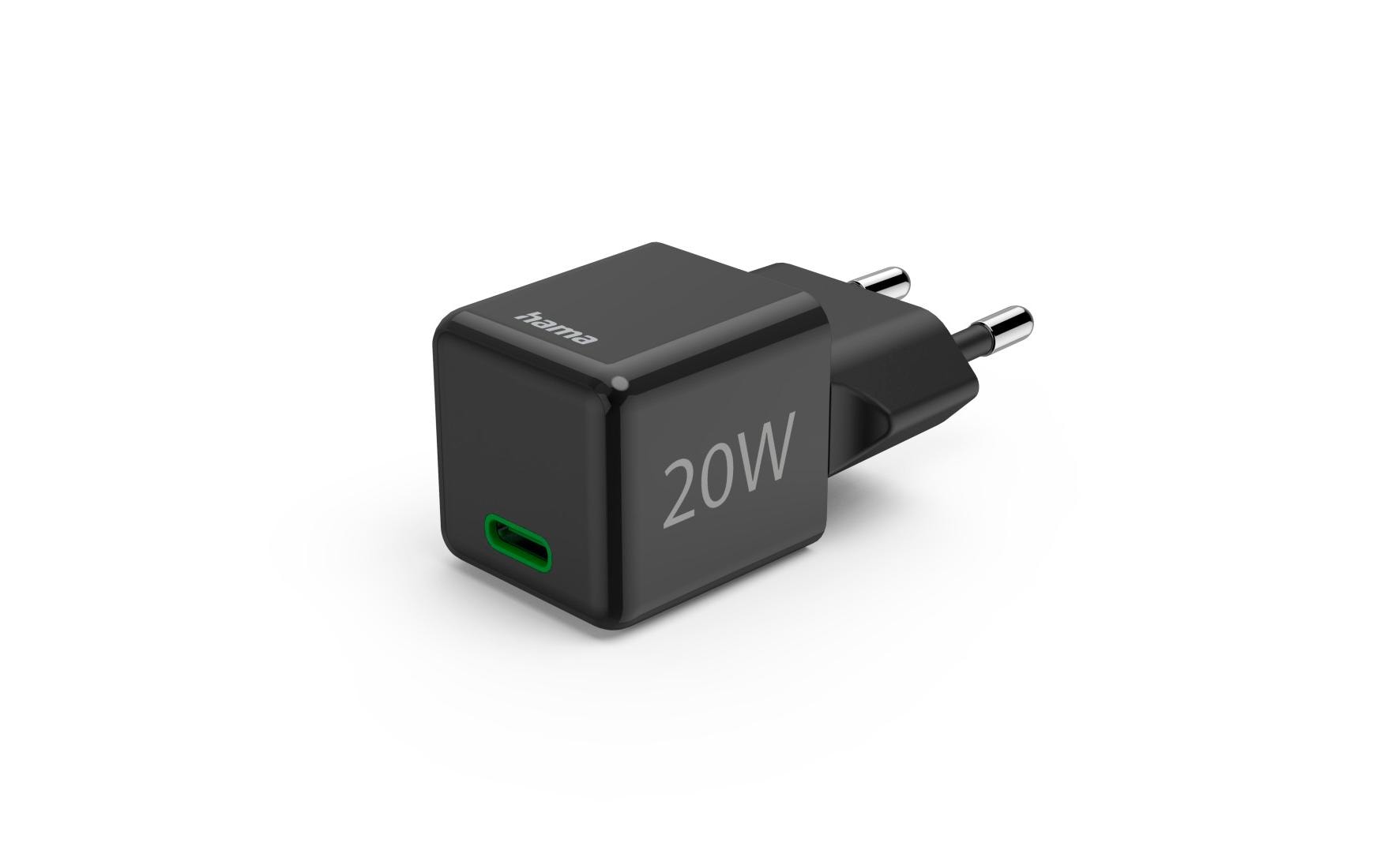 Hama mini-charger USBC PD 20W 20W Schwarz