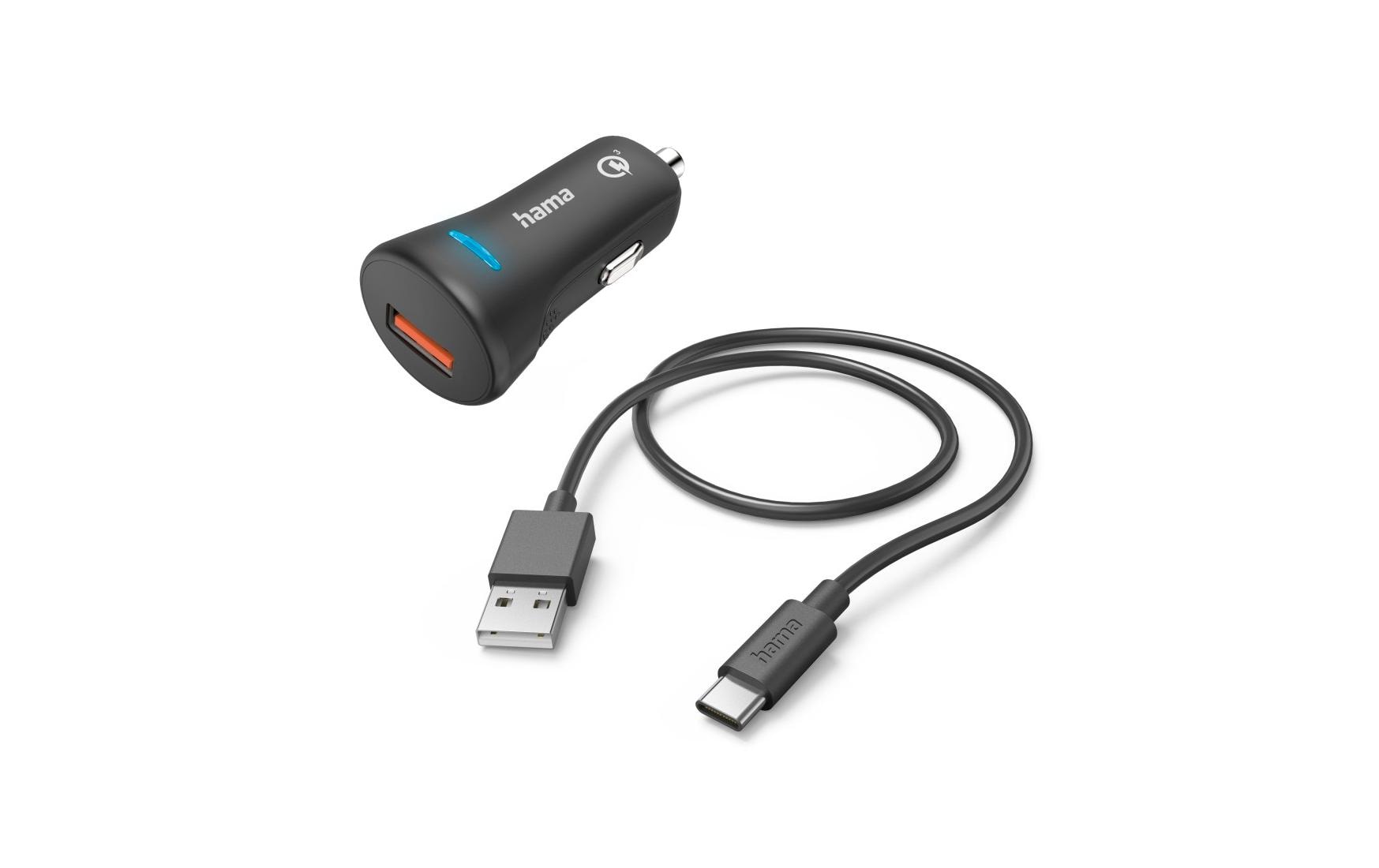 Hama Car Charger USBC 19.5W Black 19.5W, 1.5m schwarz