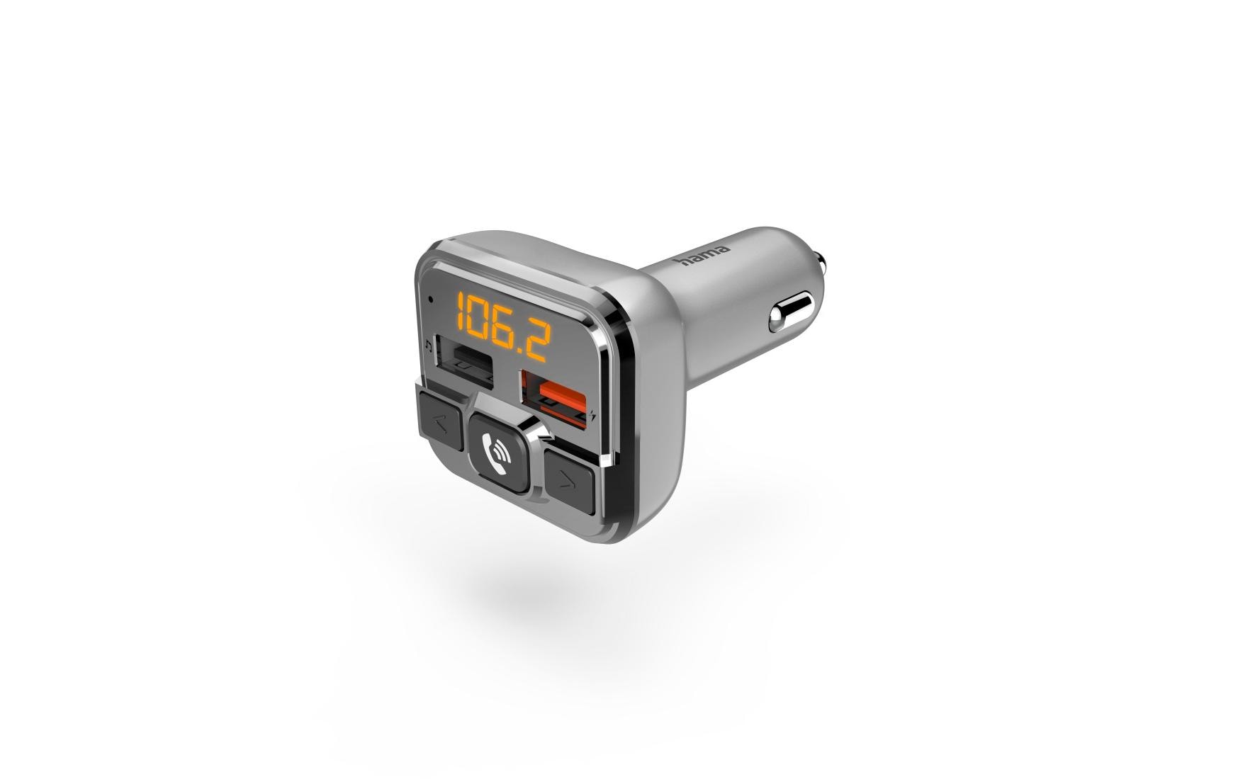 Hama FM-Transmitter 2x USB-Port Transmitter für Autoradio, 2x USB-Port