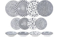 Ibili 12teiliges Set Teller Armonia schwarz 19+20+26.80 cm