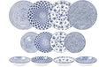 Ibili 12teiliges Set Teller Armonia blau 19+20+26.80 cm