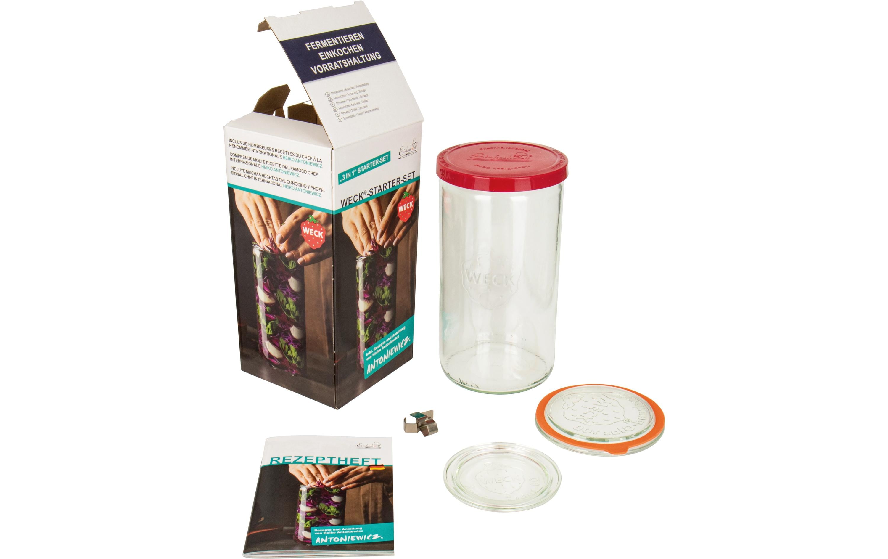Weck Fermentierset Weckglas #974 1590 ml, mit Glas u. Silikondeckel