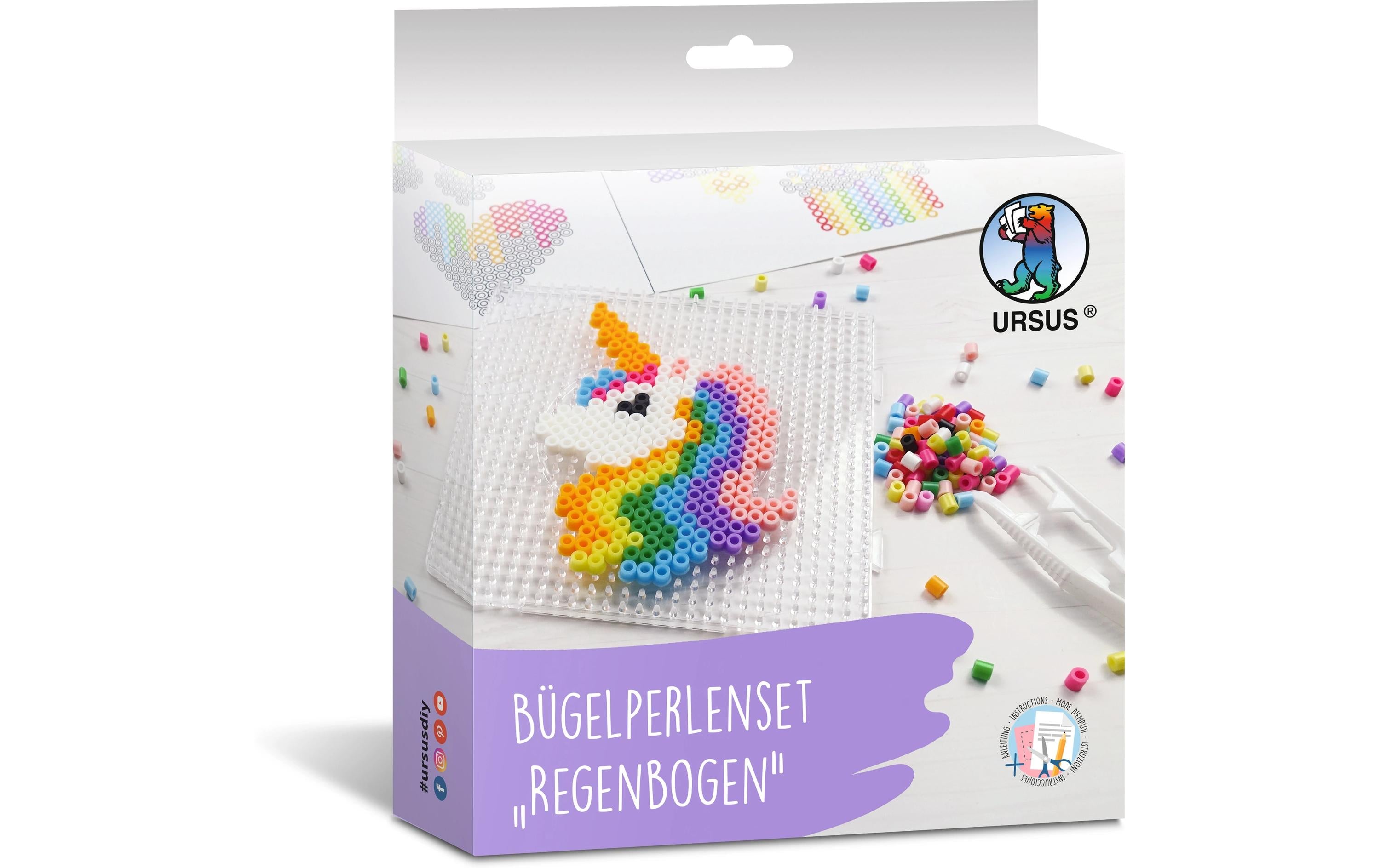 URSUS Bügelperlen Set Regenbogen für 5 Motive