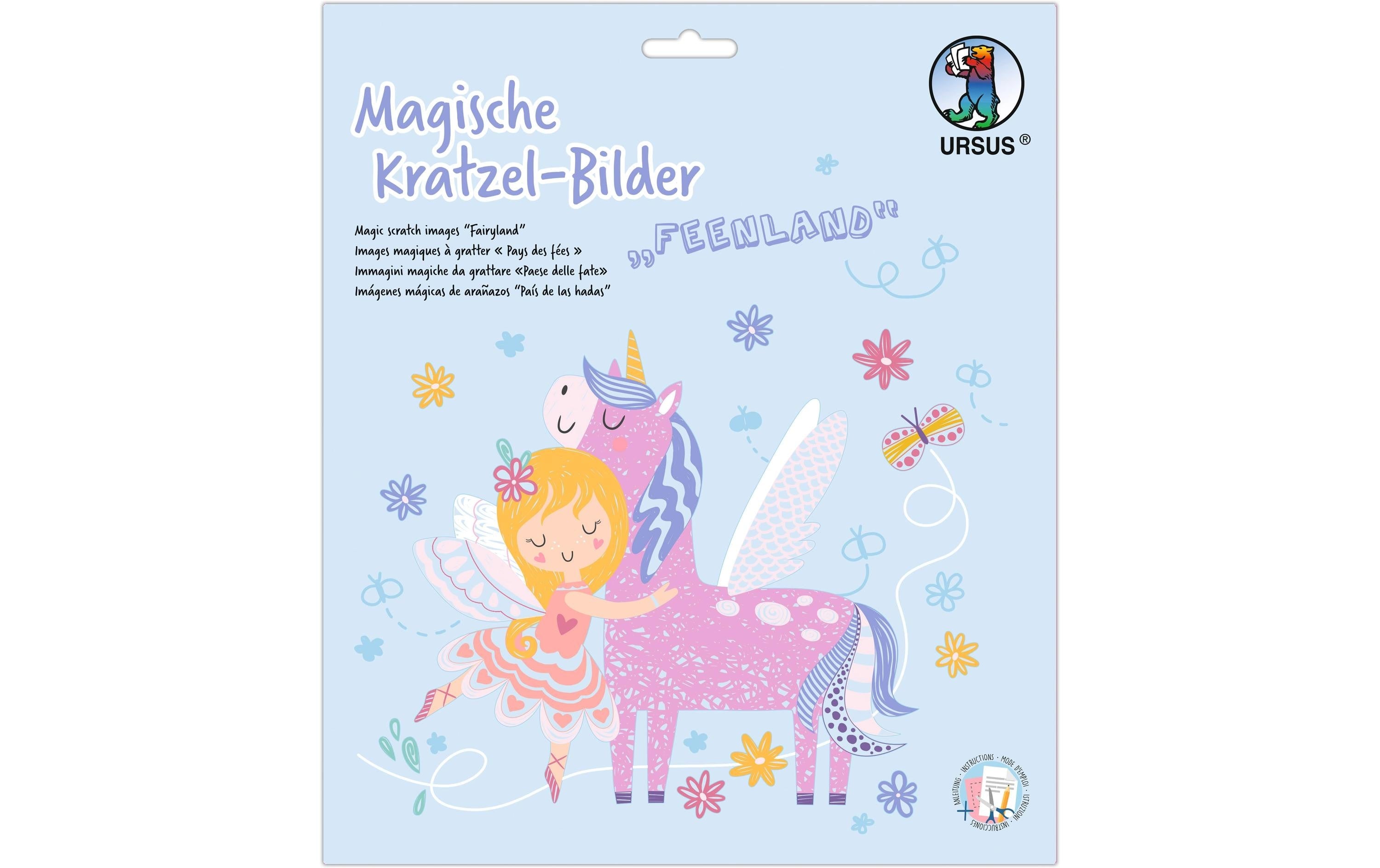 URSUS Bastelset Kratzbilder Feenland