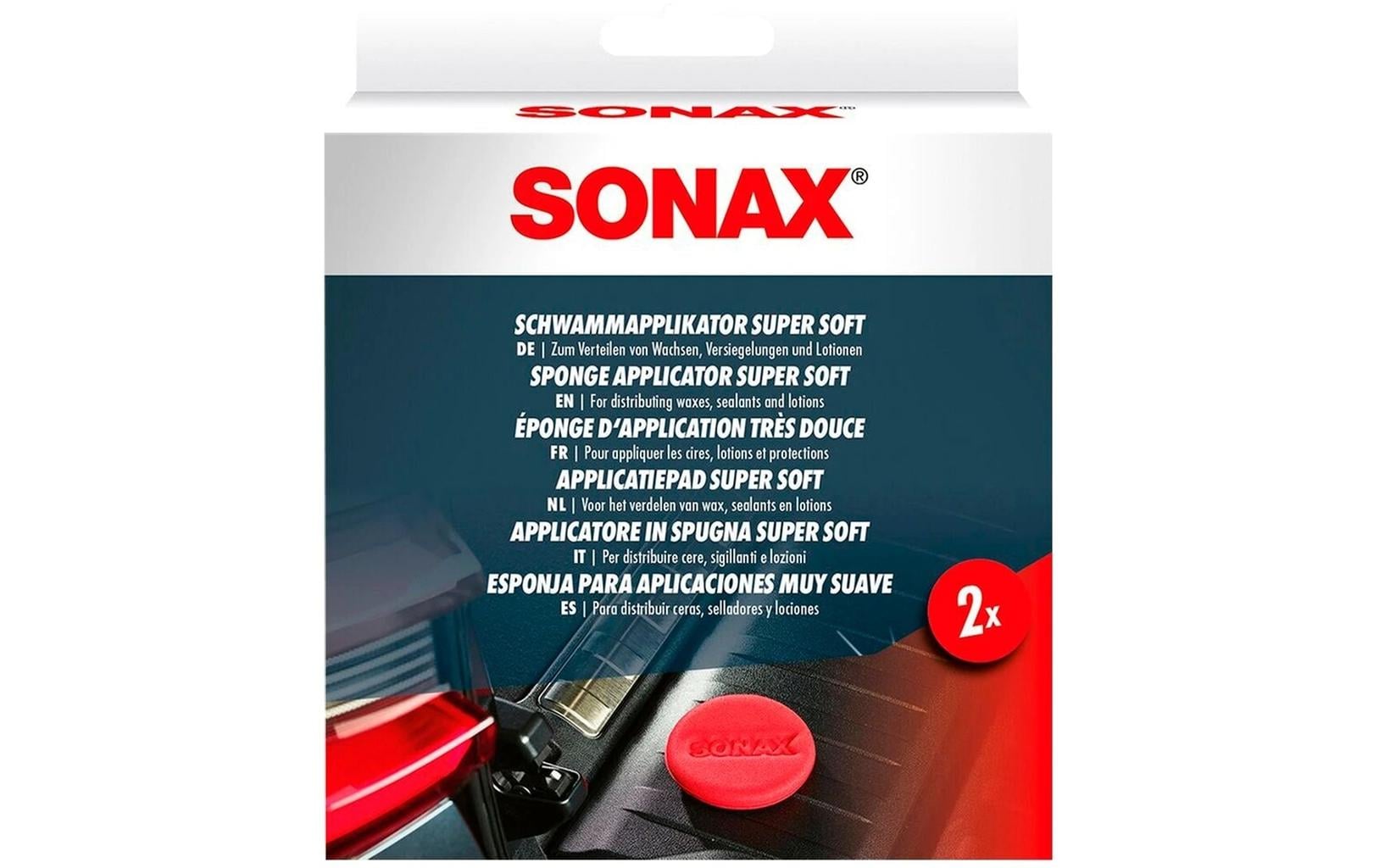 Sonax SchwammApplikator Super Soft Pack à 2 Stk. rot