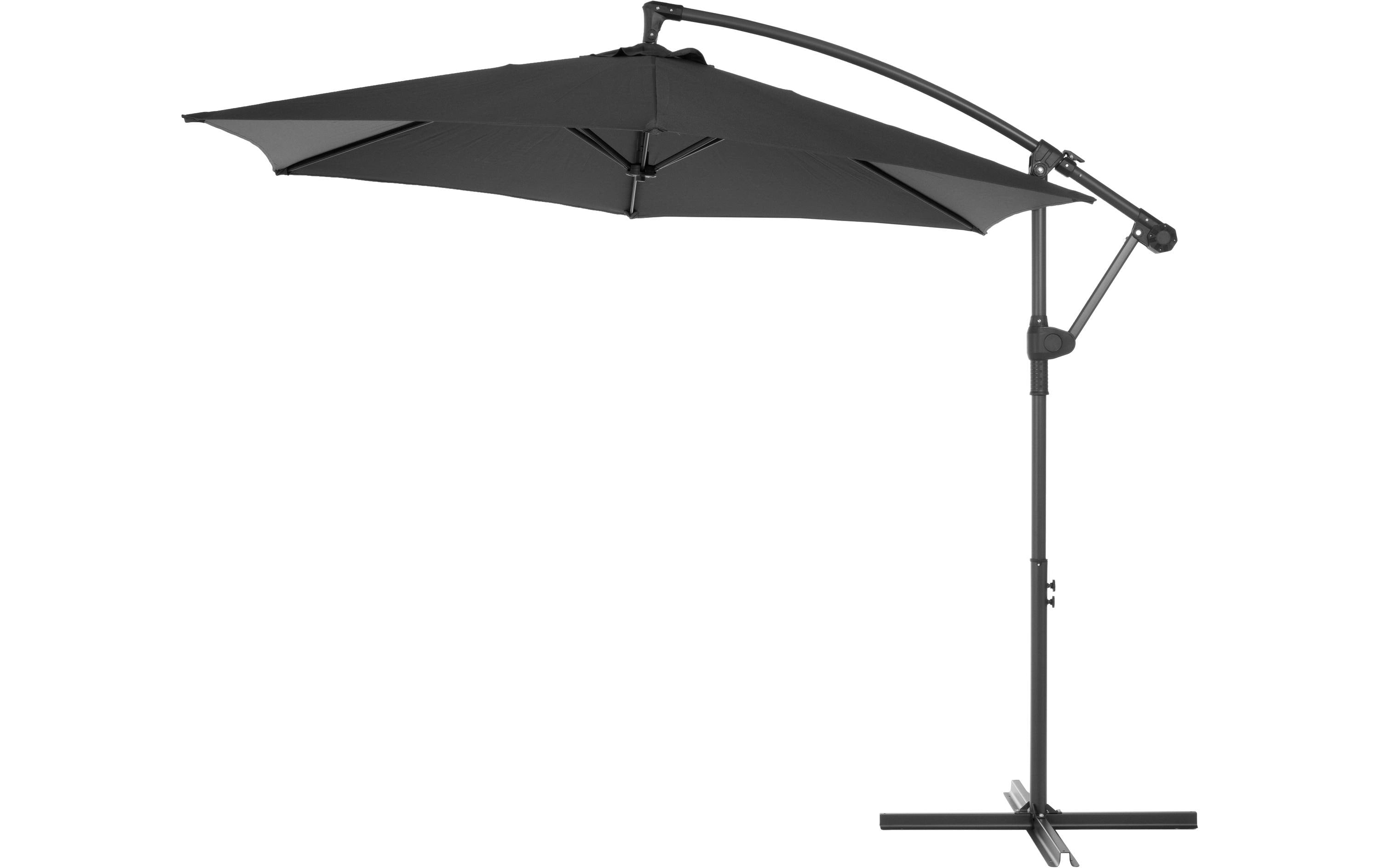 COCON Sonnenschirm Ø 300 cm, Stahl, hängend Grau,  Ø 300 cm, 360 Drehung, UV50