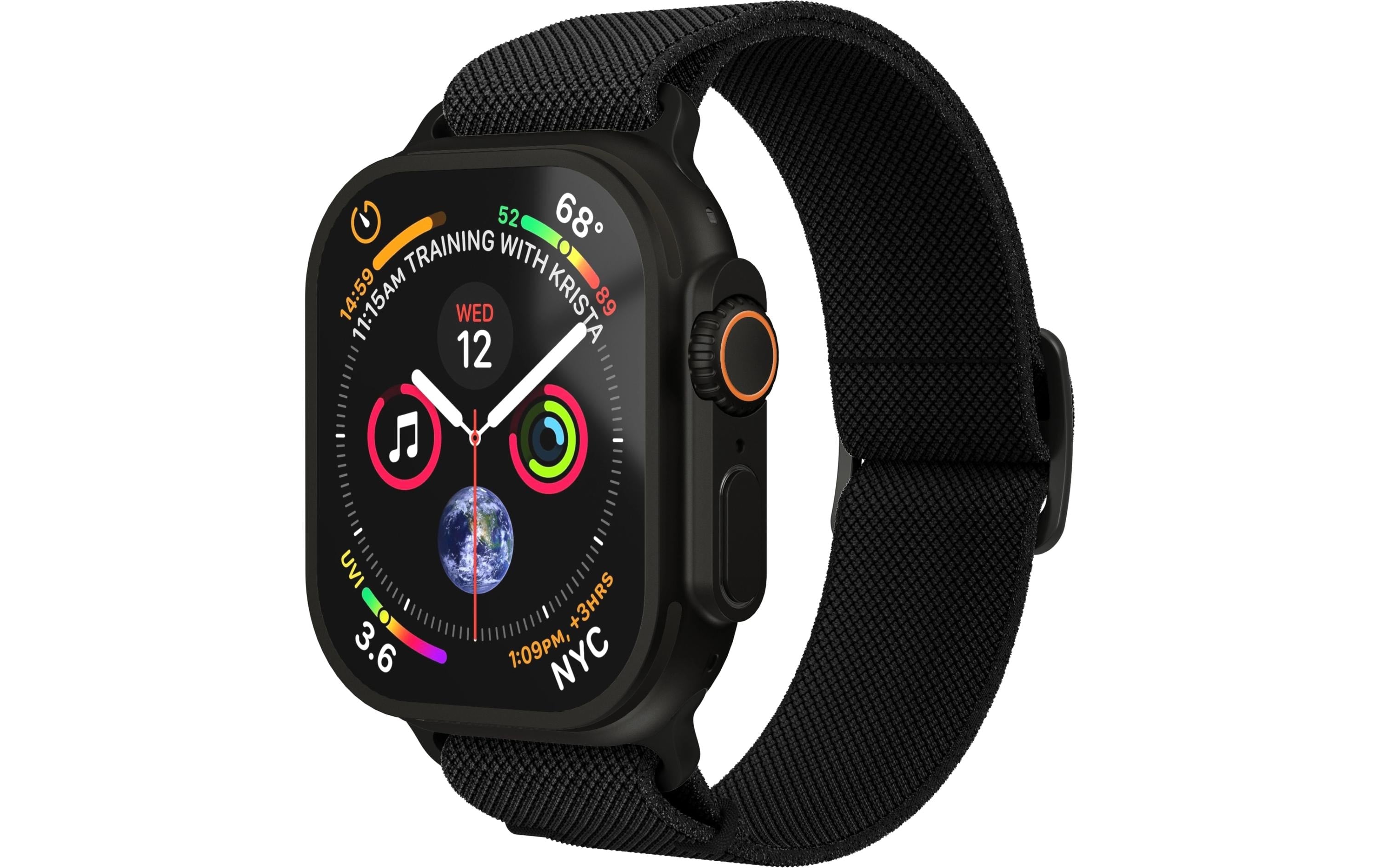 Vonmählen Classic Nylon Loop, All Black Apple Watch 44/45/46/49mm