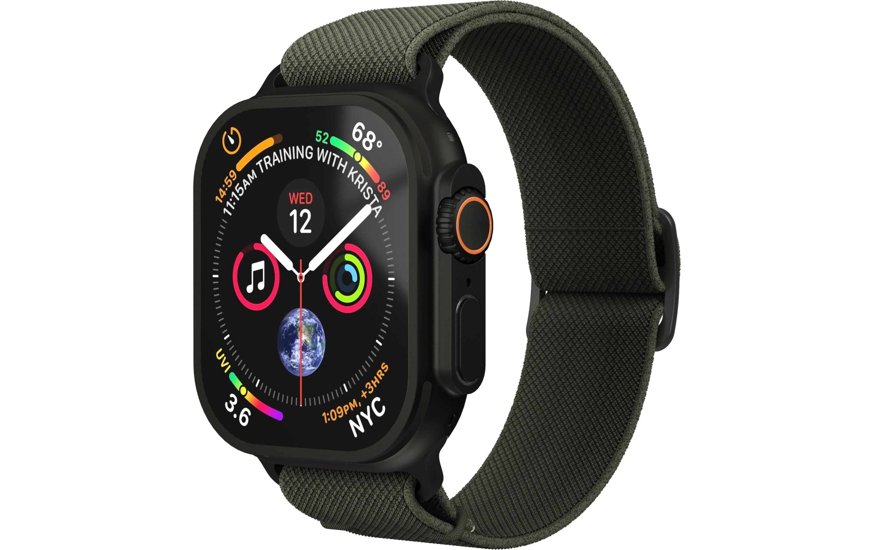 Vonmählen Classic Nylon Loop, Olive Black Apple Watch 40/41/42mm