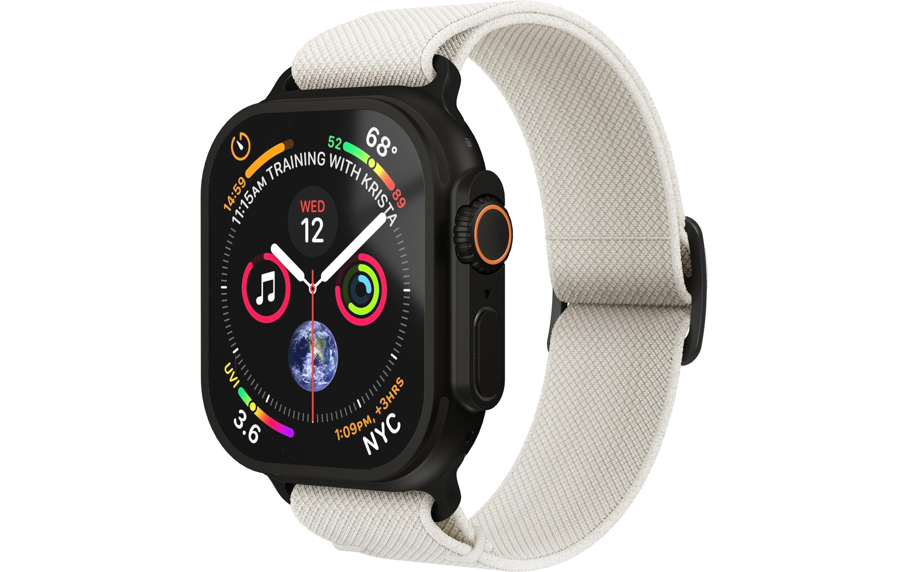 Vonmählen Classic Nylon Loop, Cream Black Apple Watch 40/41/42mm