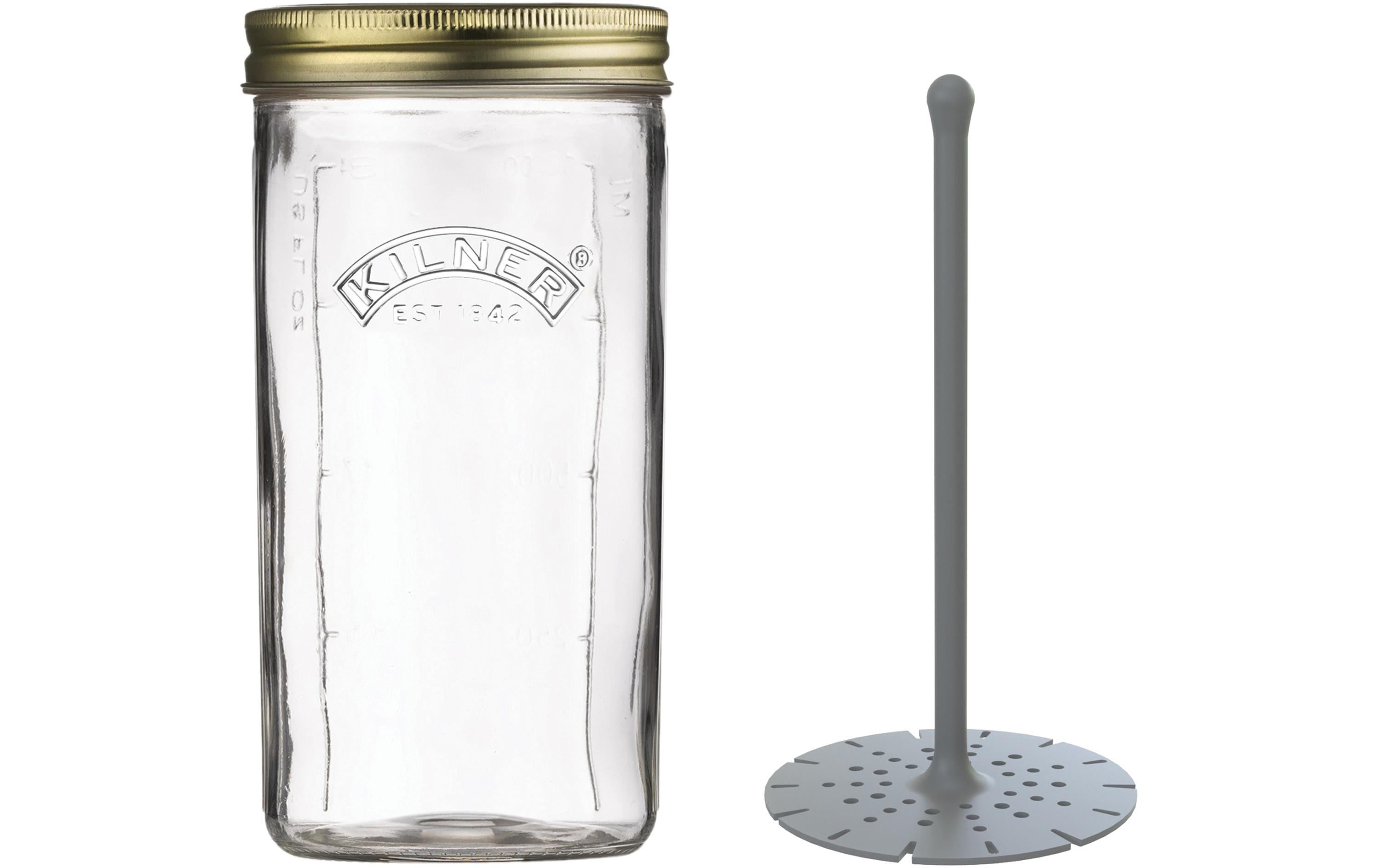 Kilner Gurkenglas mit Heber 1 L inkl. Silikondeckel, Luftschloss