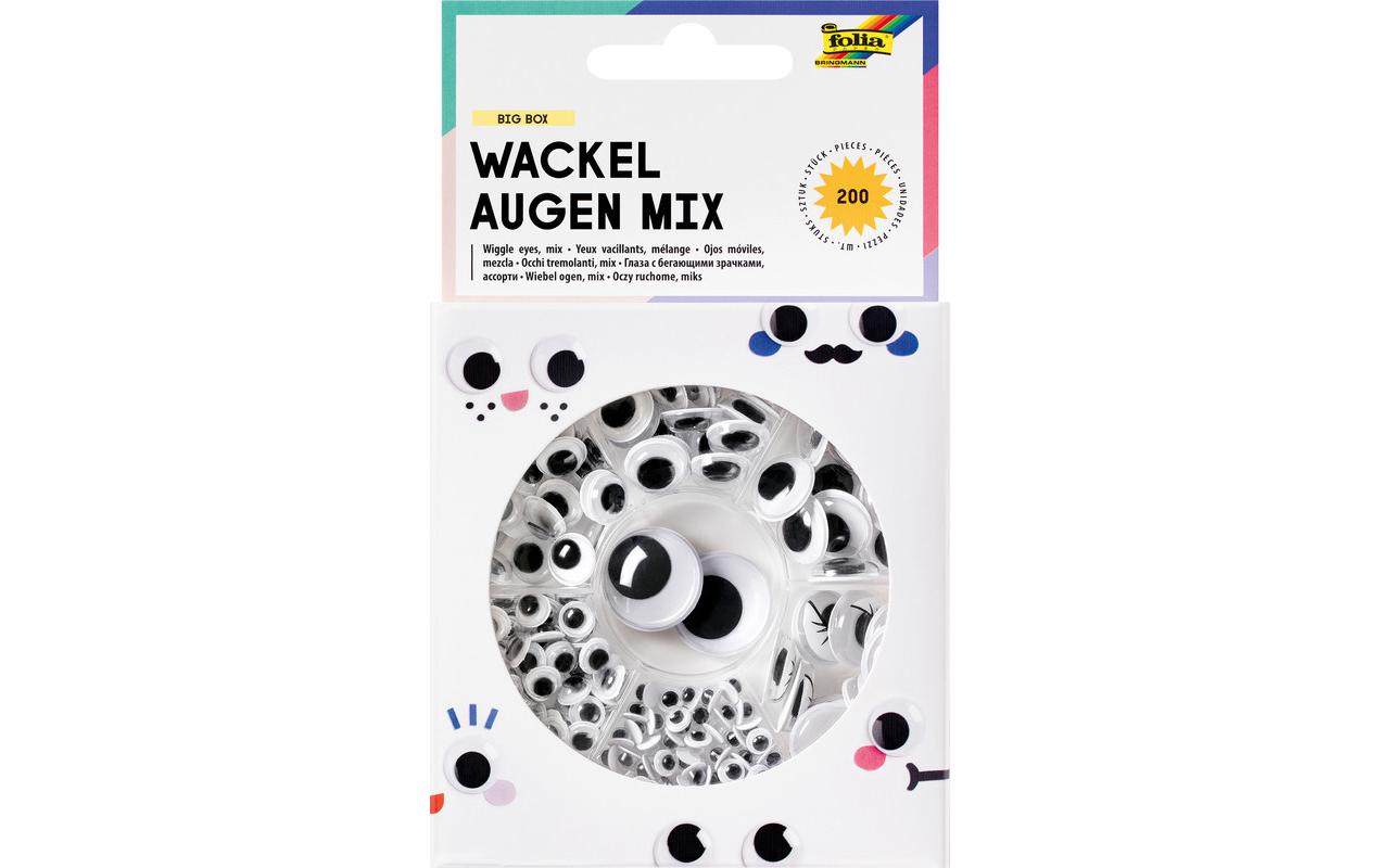 Folia Wackelaugen selbstklebend 200 Stück, 7 Versionen