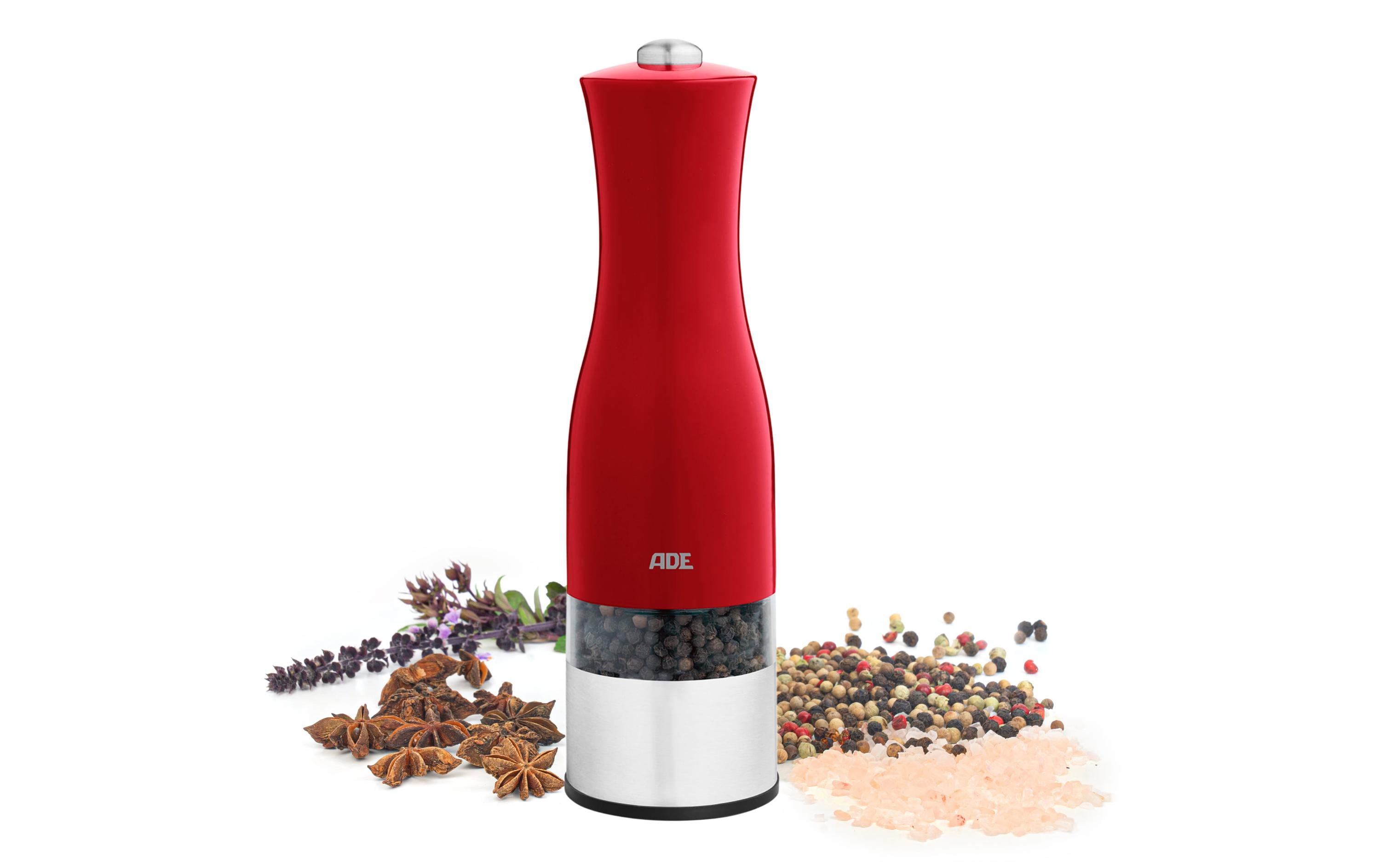 ADE elektrische Salz- und Pfeffermühle rot