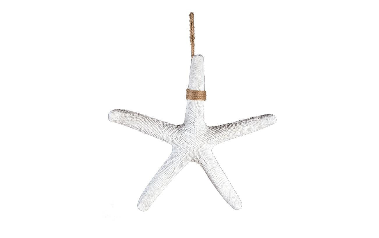 Dekomat Aufhänger Seestern aus Polyresin, D: 38cm, weiss