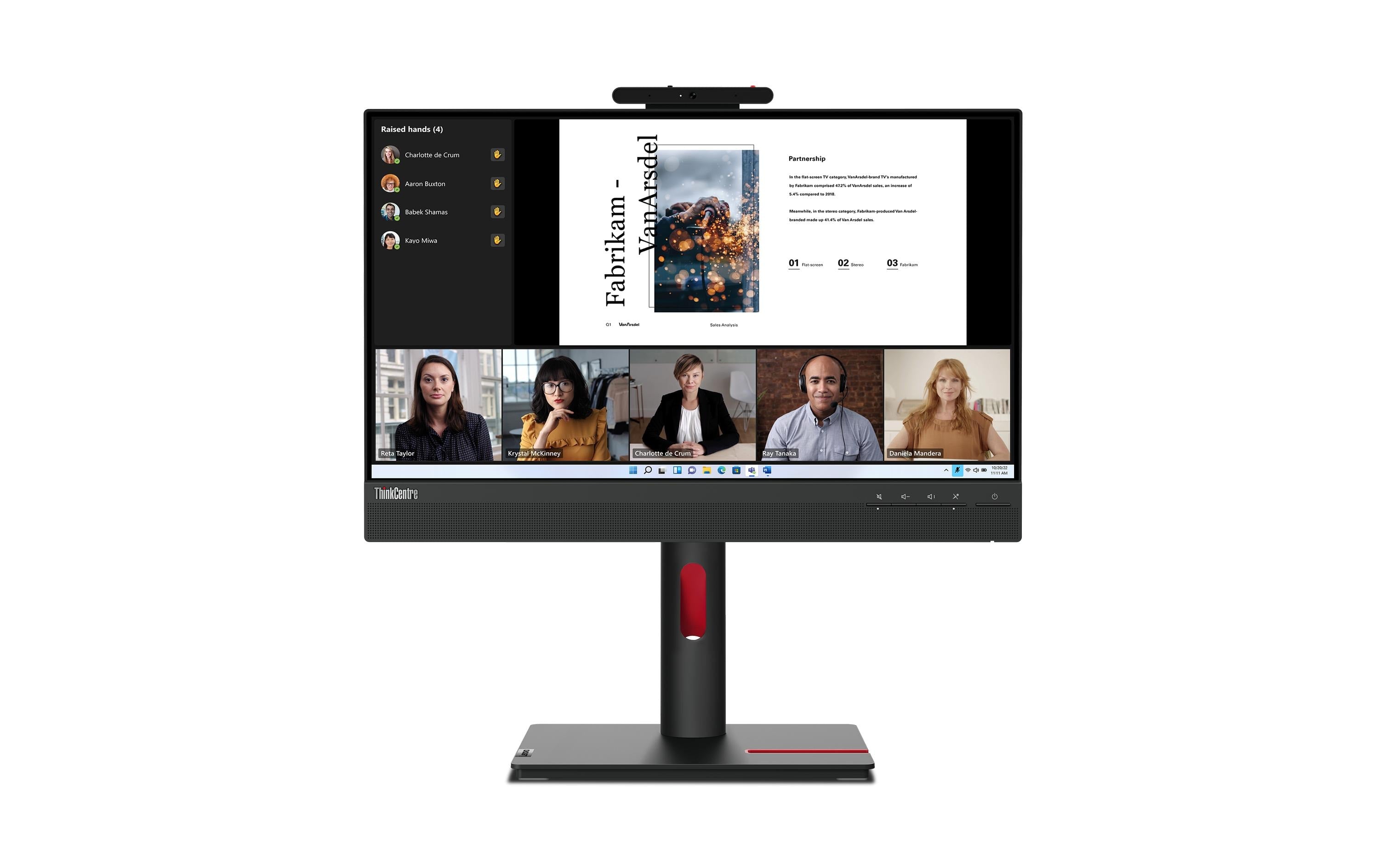 Lenovo TIO22, 21.5", 16:9, 1920x1080 6ms, 1000:1, HDMI, DP, USB 3.2