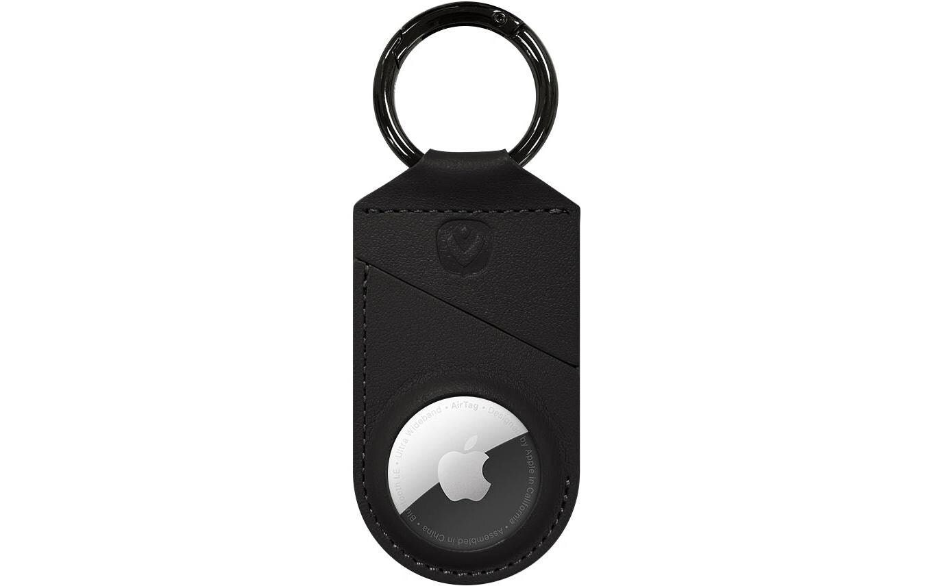 Valenta AirTag Case Snap - Leather Black