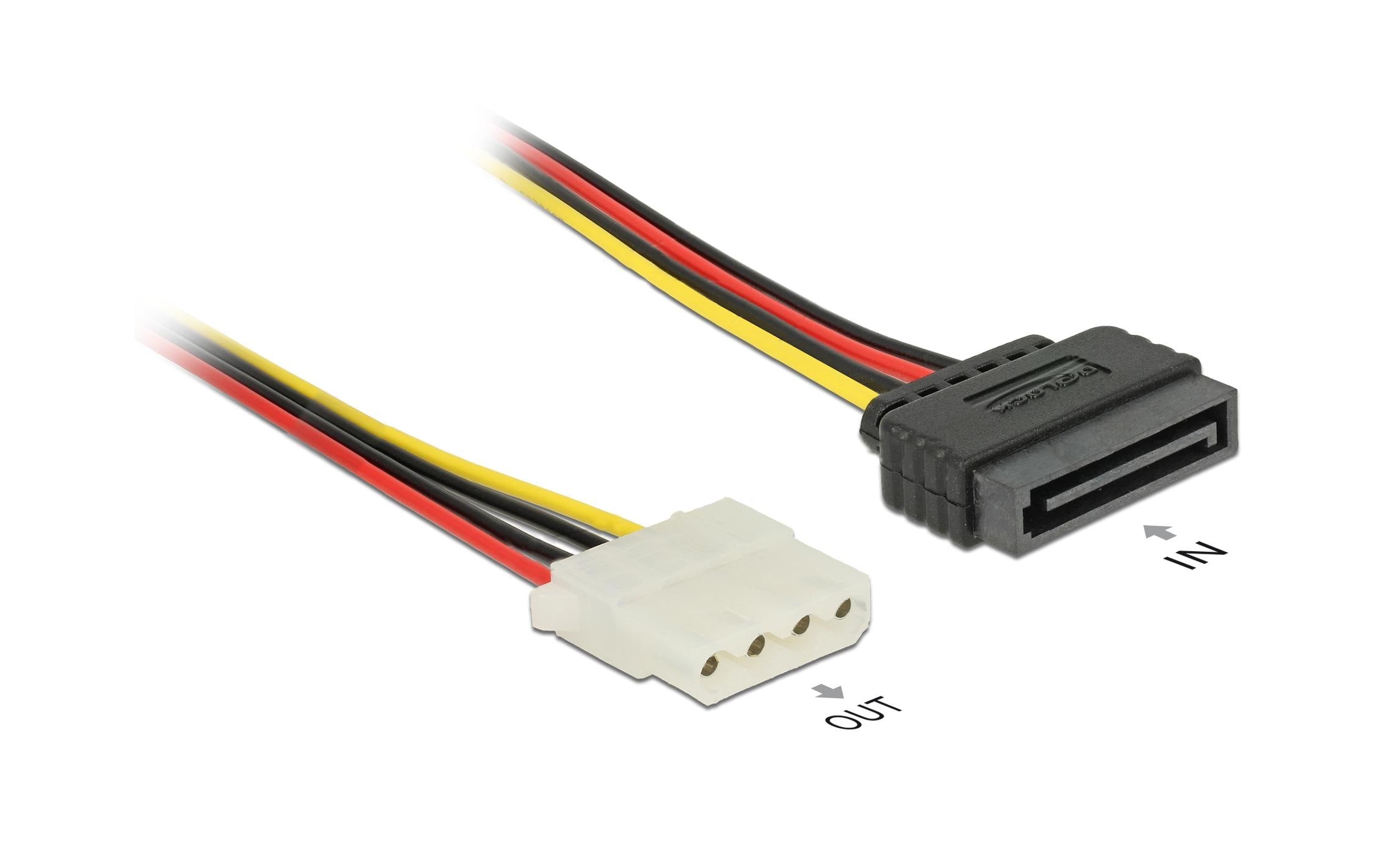 SATA/Molex Adapterkabel, 100cm Adapter für SATA zu Molex 4Pin