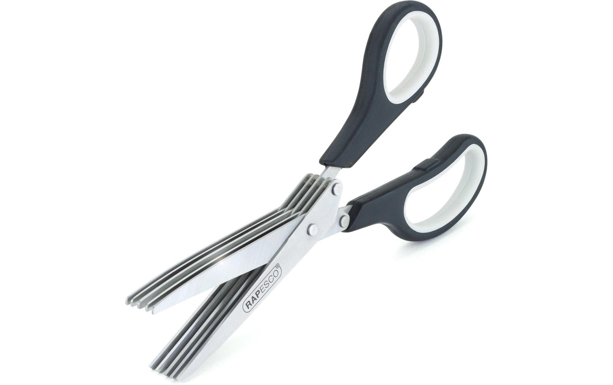 Rapesco Mehrzweck Schere 20cm Papier/Kräuter, mit 5 Klingen, schwarz