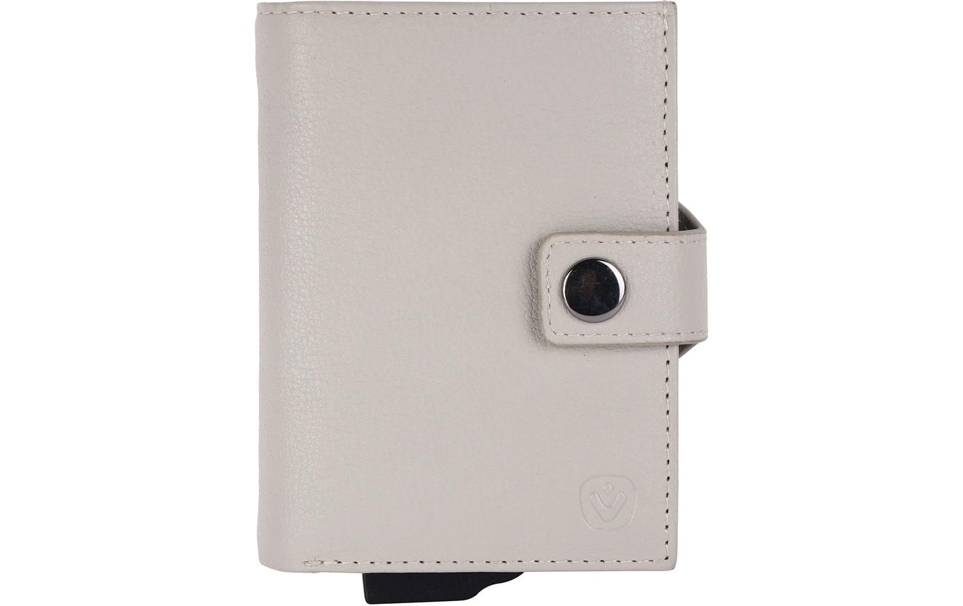 Valenta Card Case Plus Wallet - Leather Ejector + Coins, Off-White