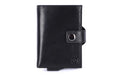 Valenta Card Case Plus Wallet - Leather Ejector + Coins, Black