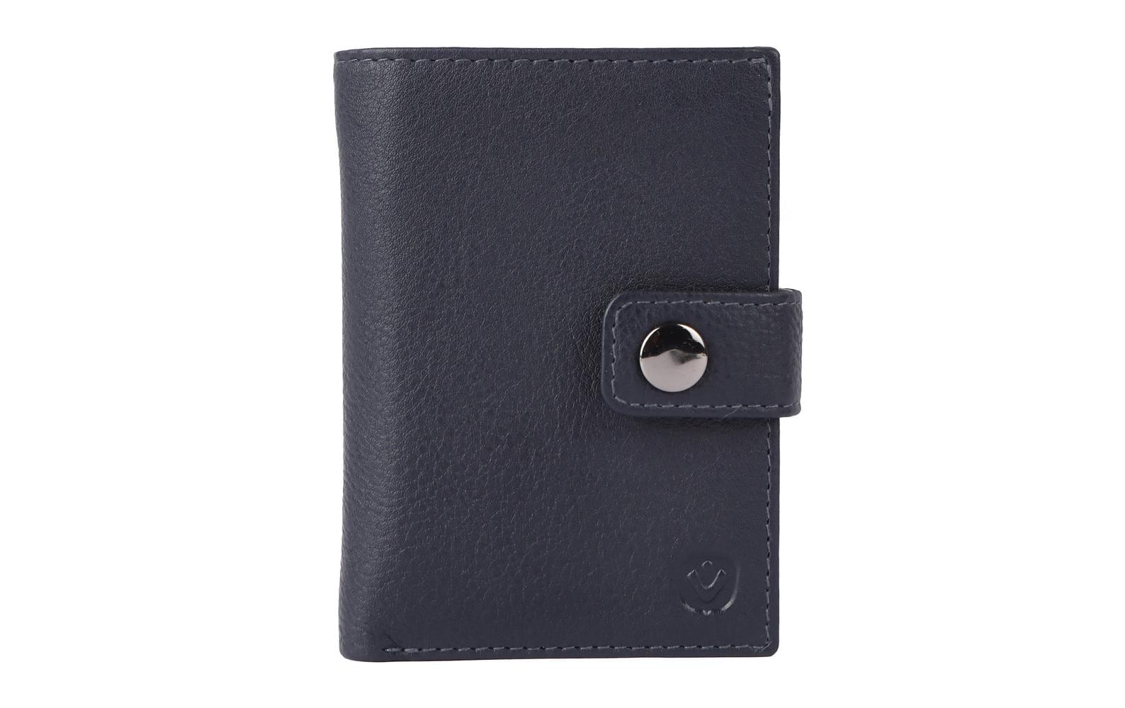 Valenta Card Wallet, Leather - Luxe MagSafe, Navy