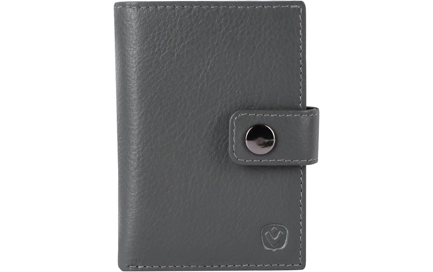 Valenta Card Wallet, Leather - Luxe MagSafe, Grey