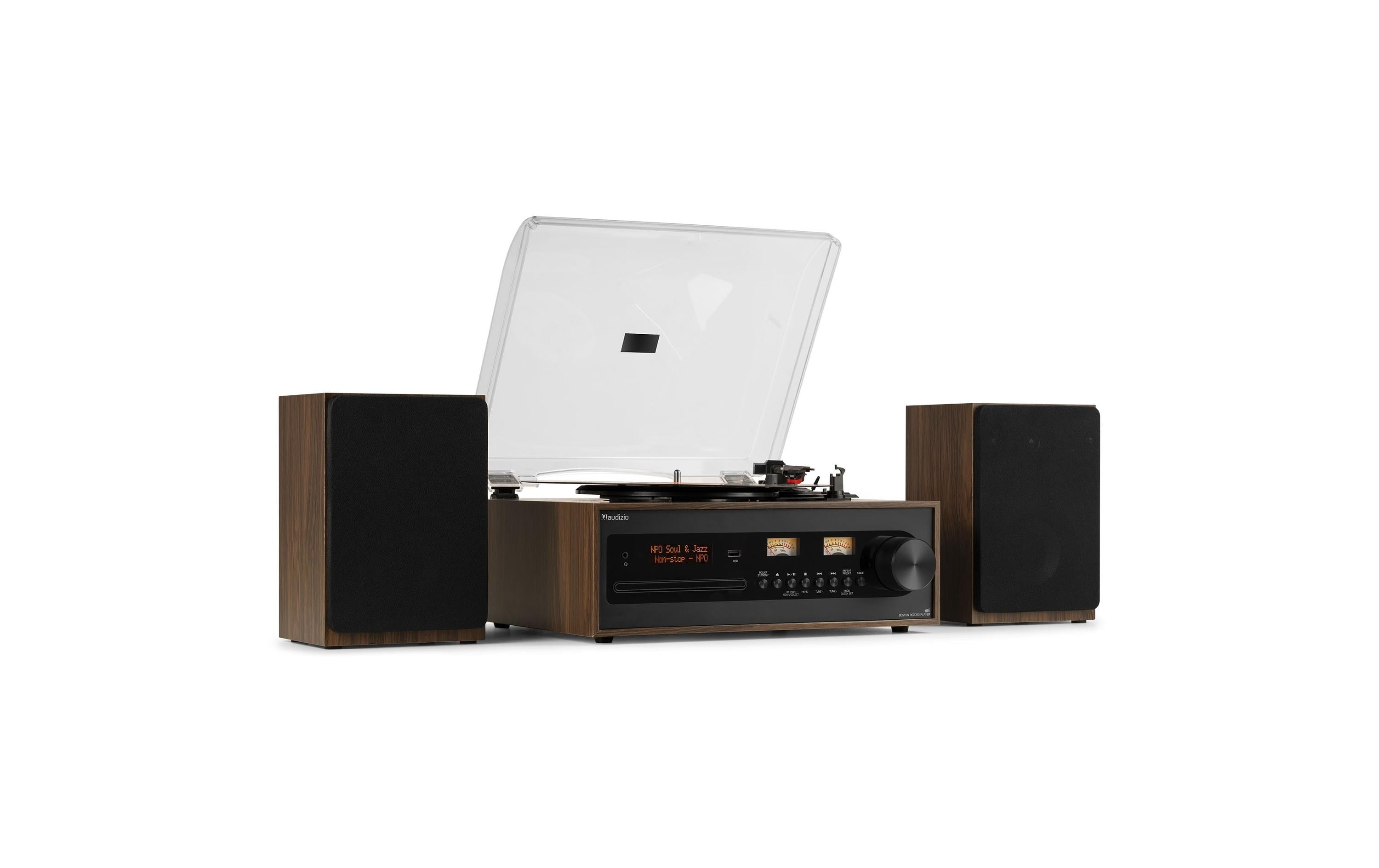 Audizio Boston Plattenspieler Speaker, CD, DAB+, Stereo