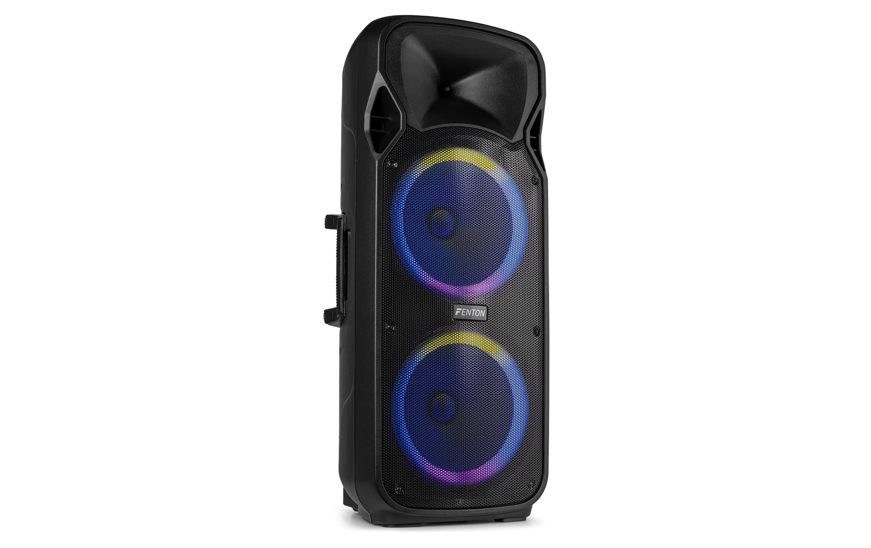 Fenton FT212LED MK2 Portables Soundsystem 2x 12", Mic, LED, BT