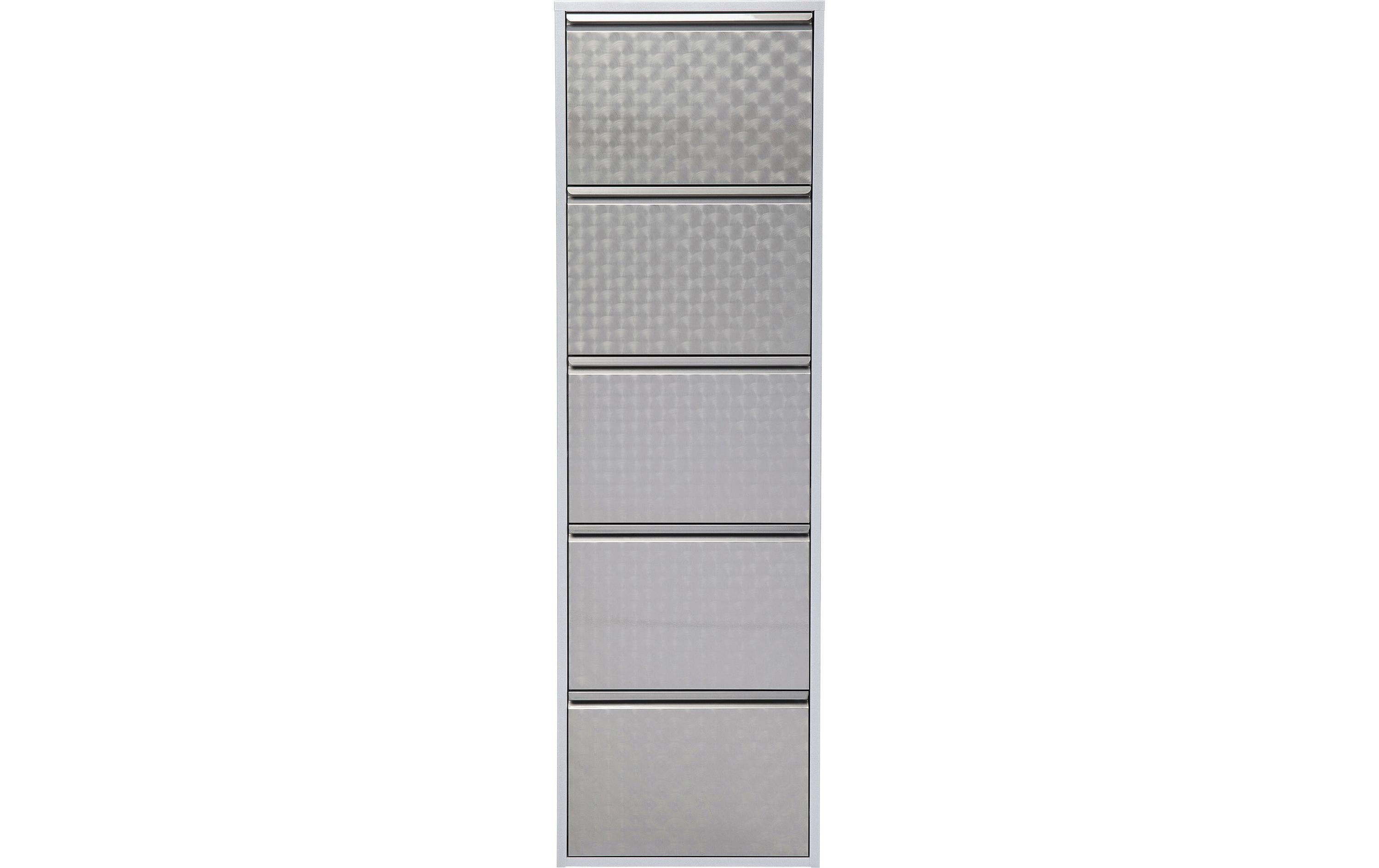 Kare Schuhschrank Caruso 5er Silber geflext
