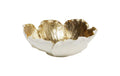 Kare Dekoschale Flower Bloom Creme Gold Ø25cm