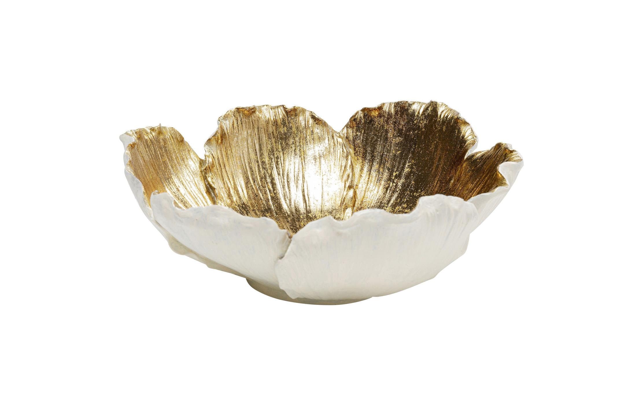 Kare Dekoschale Flower Bloom Creme Gold Ø25cm