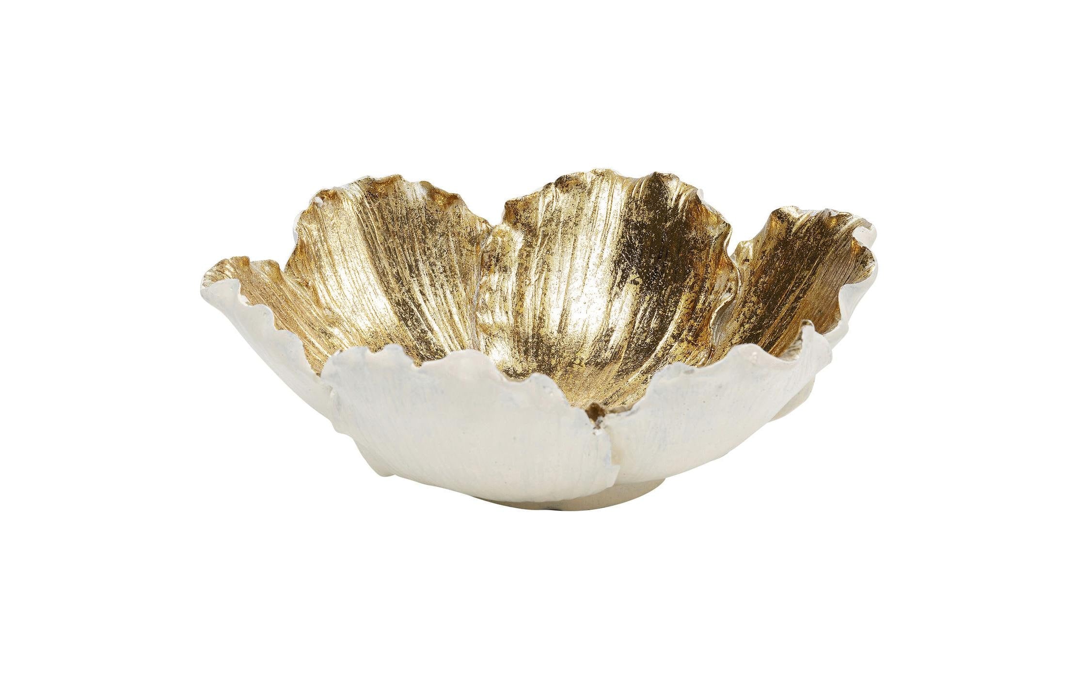 Kare Dekoschale Flower Bloom Creme Gold Ø20cm