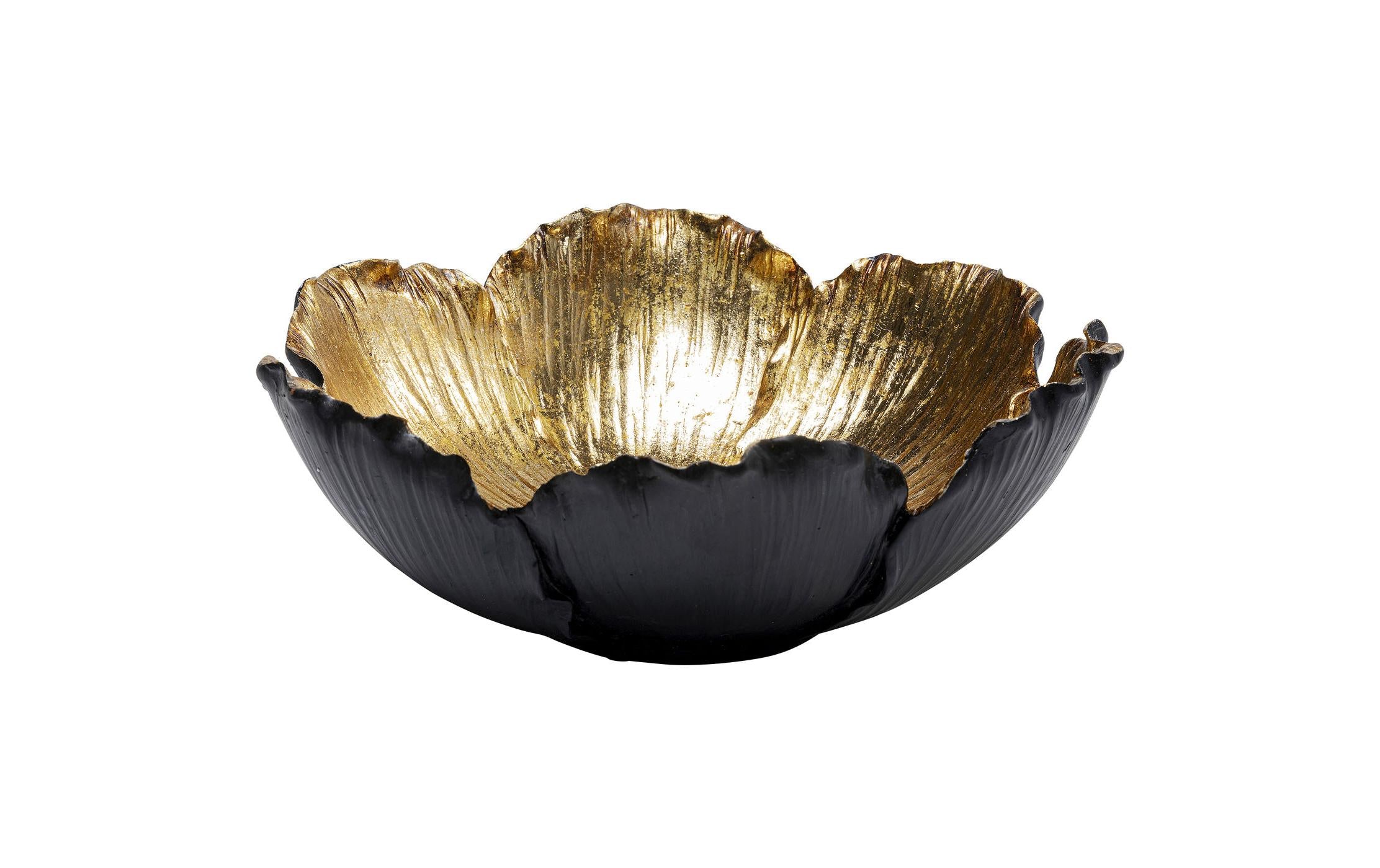Kare Dekoschale Flower Bloom Schwarz Gold Ø25cm