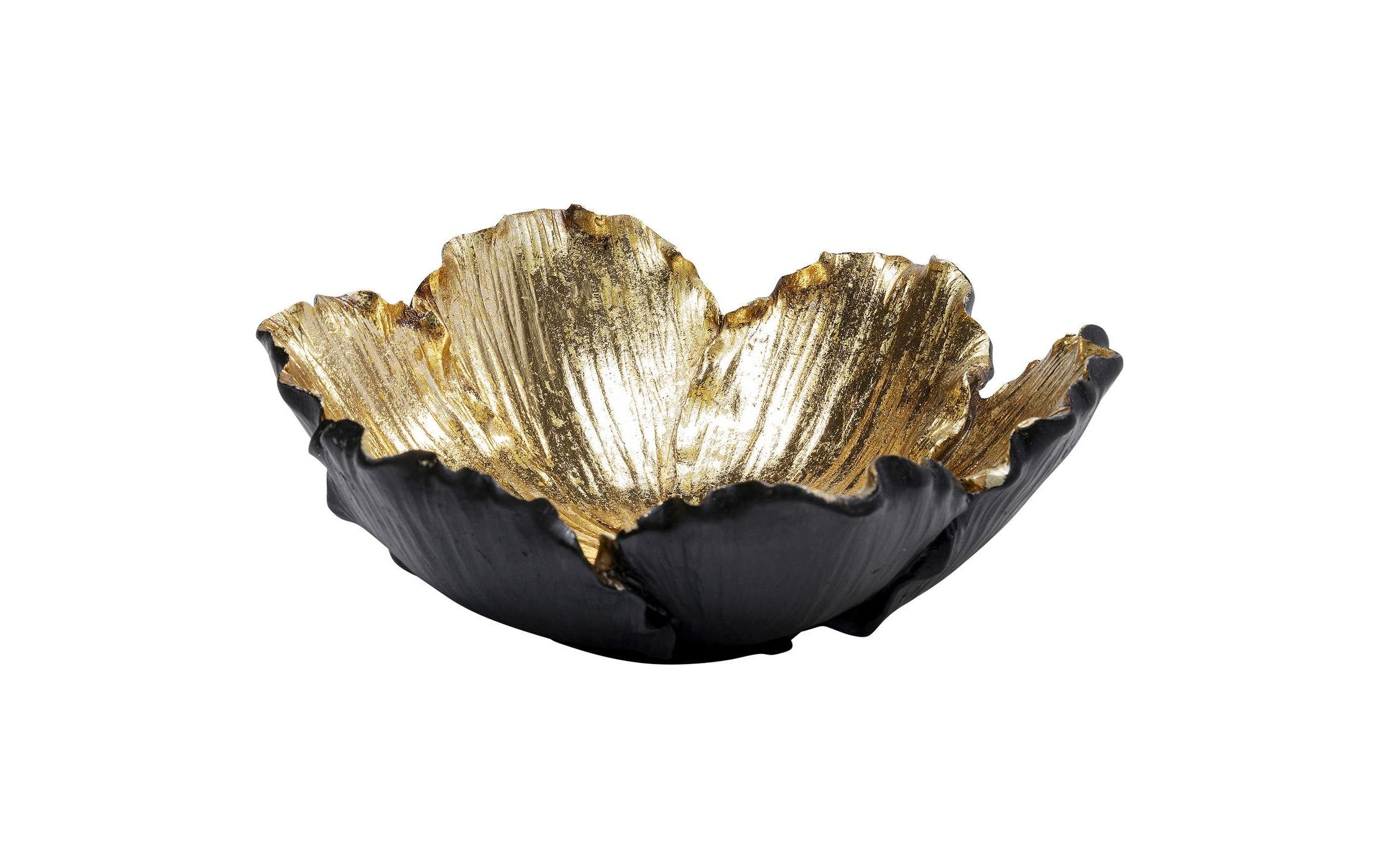 Kare Dekoschale Flower Bloom Schwarz Gold Ø20cm