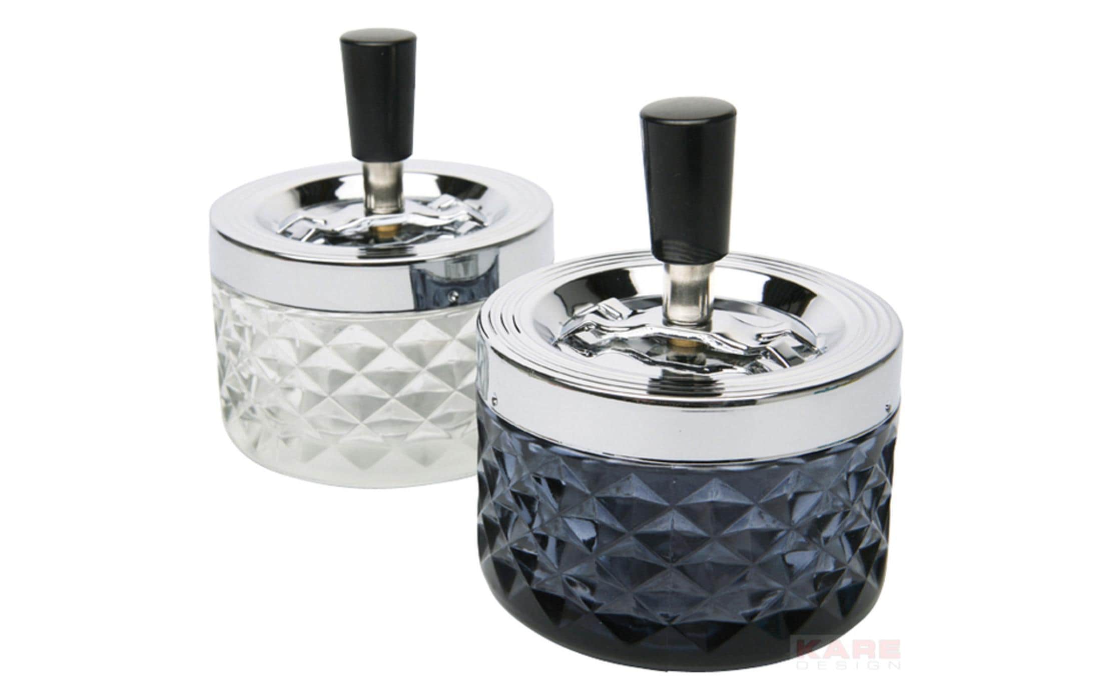 Kare Aschenbecher Cristallo Transparent/Schwarz