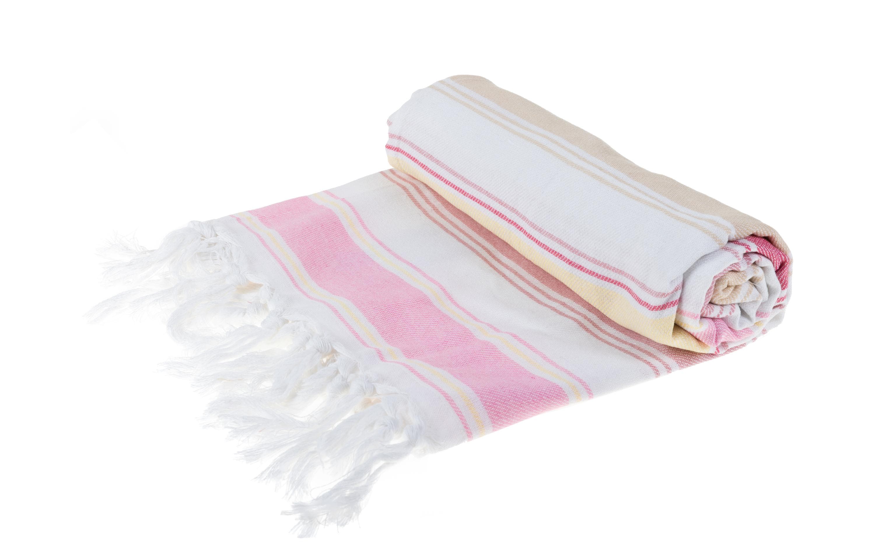 KOOR Strandtuch Pink stripes 90x180cm, Baumwolle, 200gr