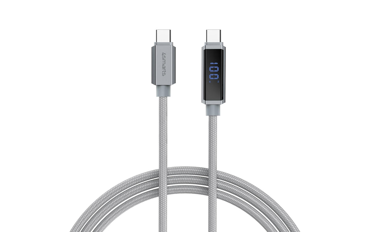 4smarts USB 2.0 USB-C Kabel, 1.5m DigitCord bis 100W, 1.5m, grau