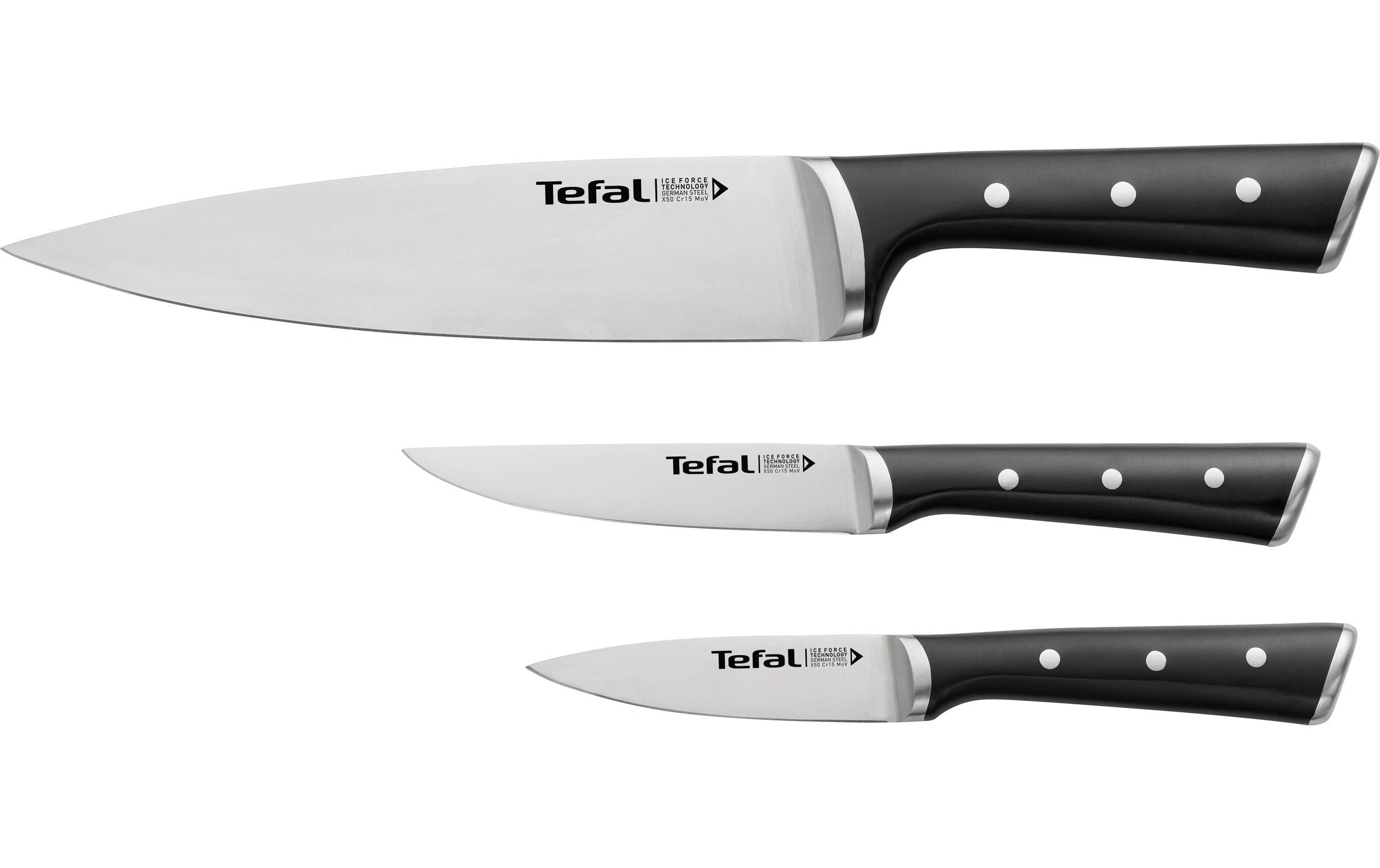 Tefal Ice Force Messerset 3-teilig Kochm.20cm, Universalm. 11cm, Schälm. 9cm