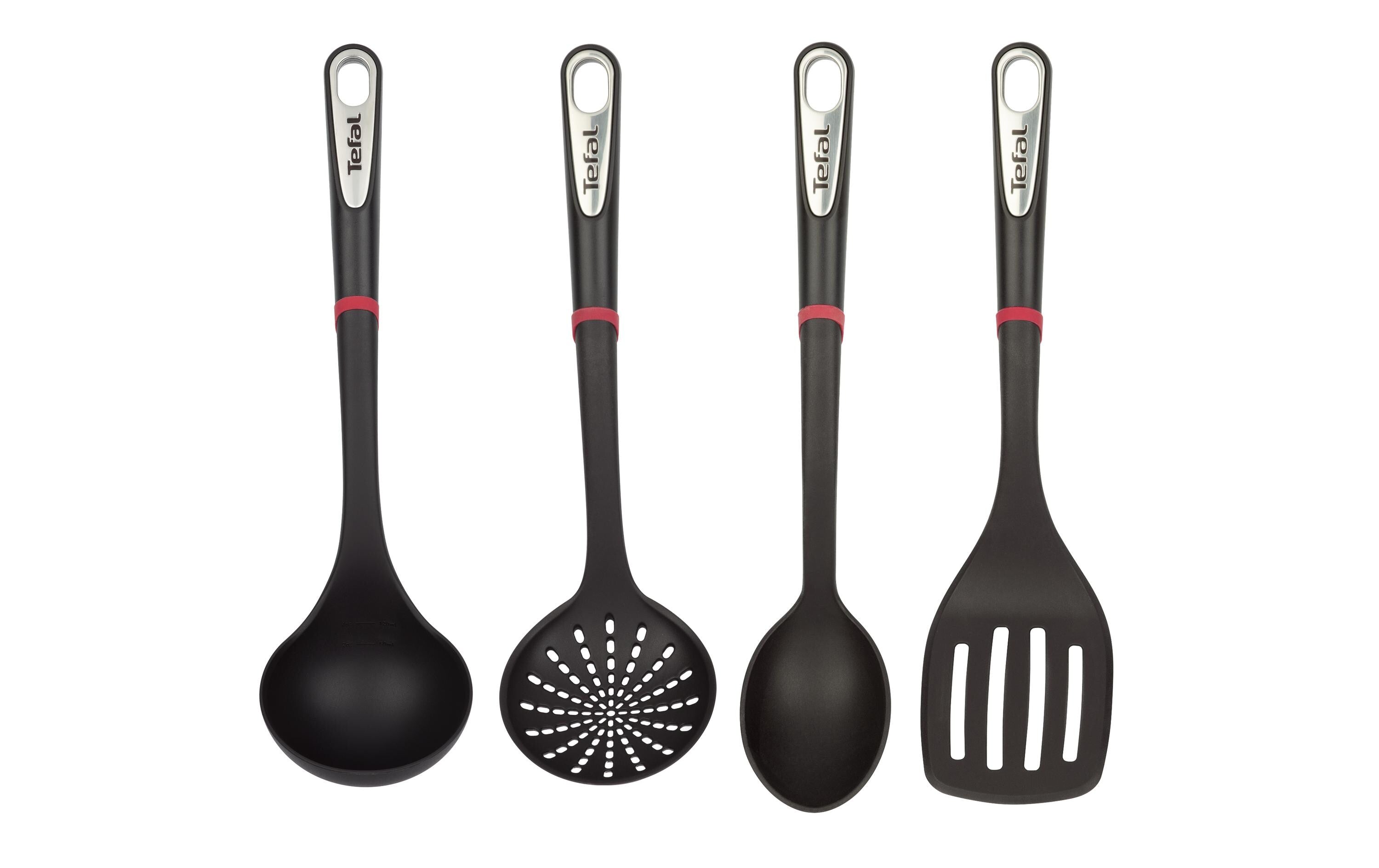 Tefal Ingenio Küchenhelferset 4-teilig Kunststoff, 6-teilig, Schwarz