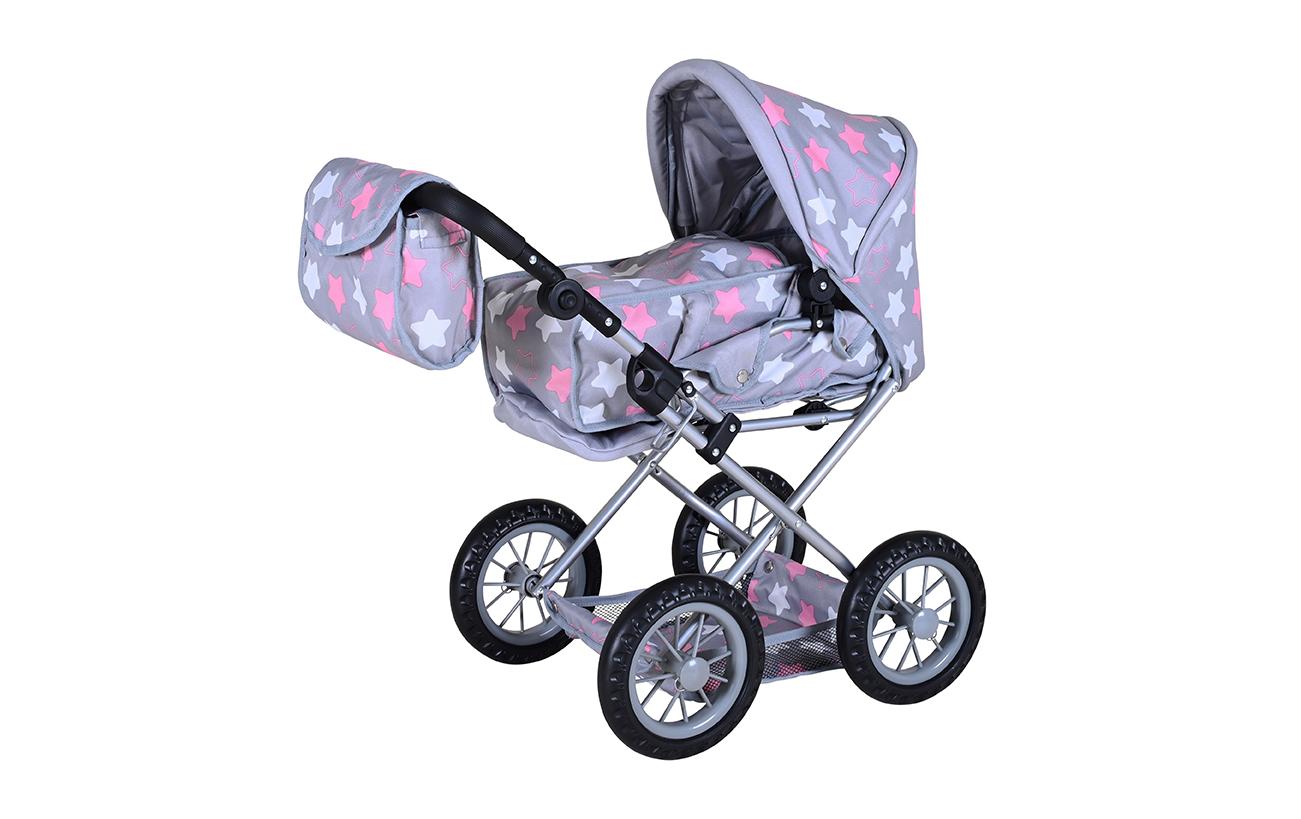 Puppenwagen Ruby star grey pink