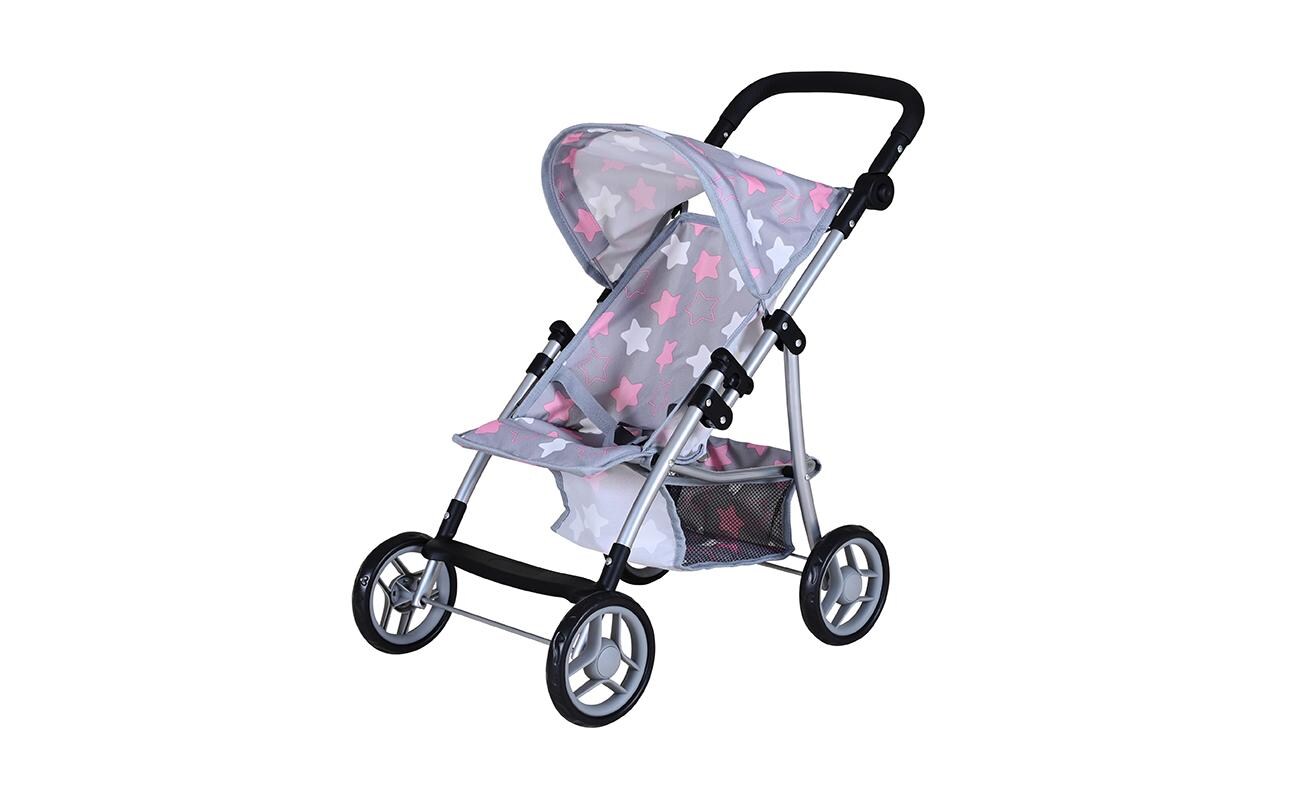Puppenbuggy Liba star grey pink